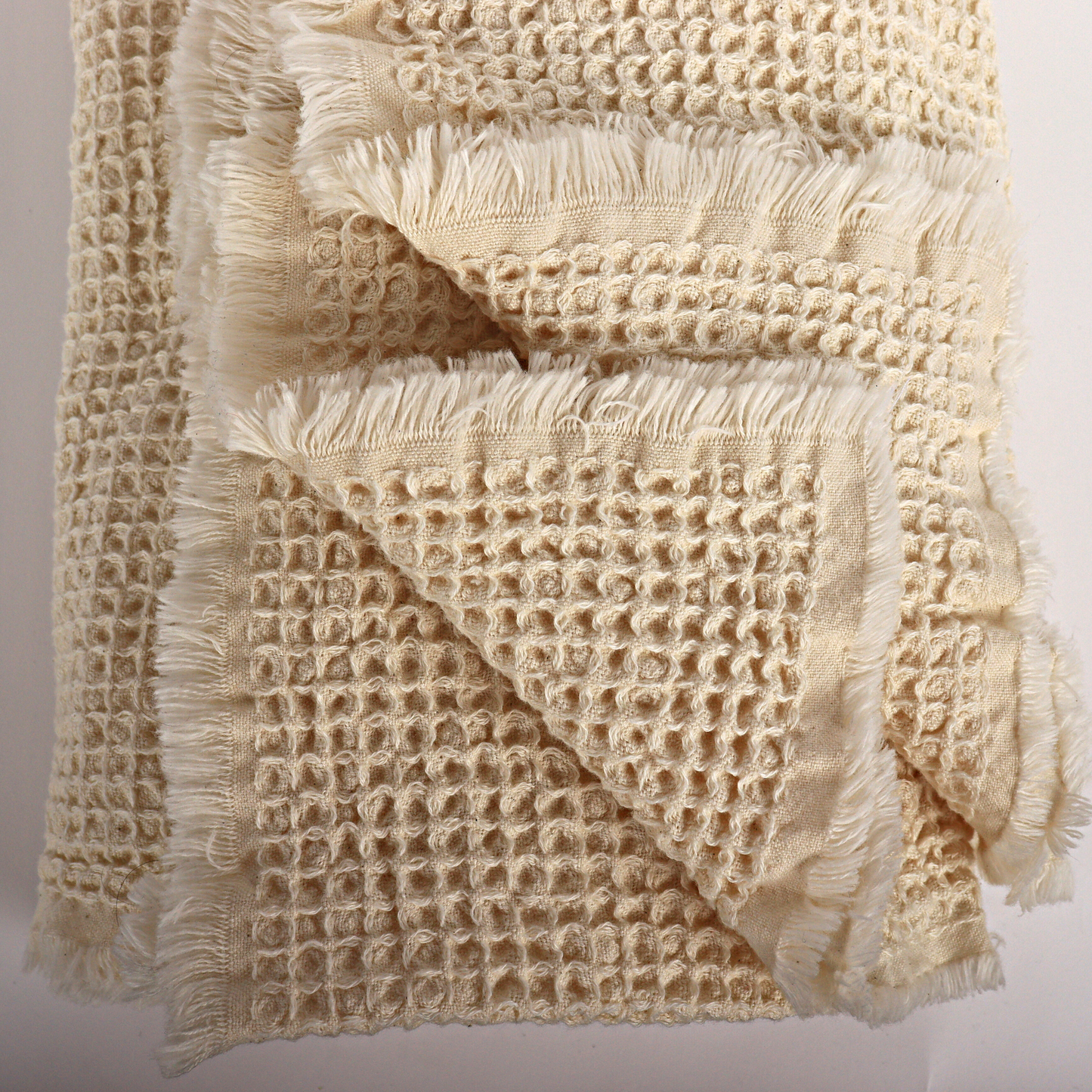Natural Waffle Throw Blankets