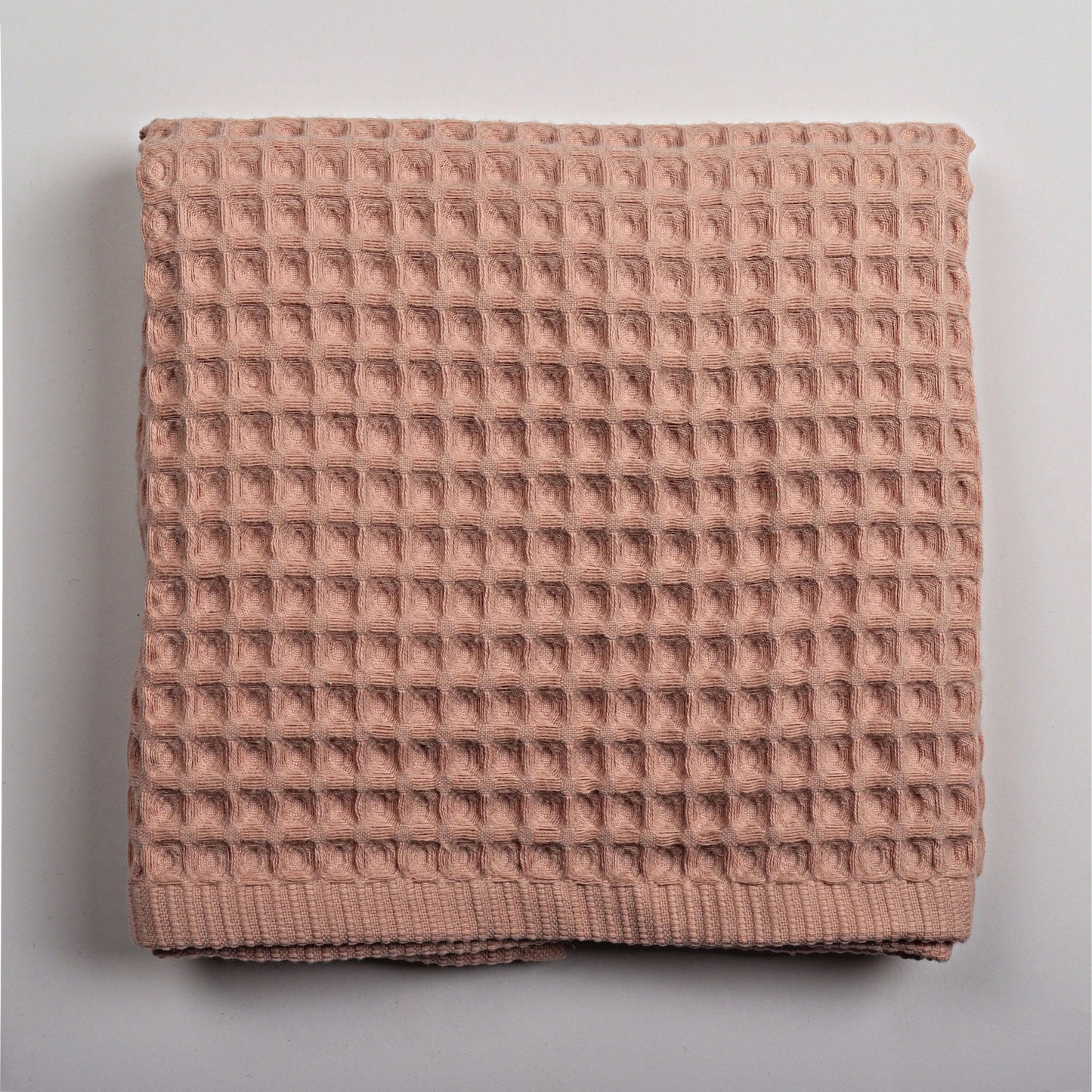 Pink Waffle Weave Bath Towels