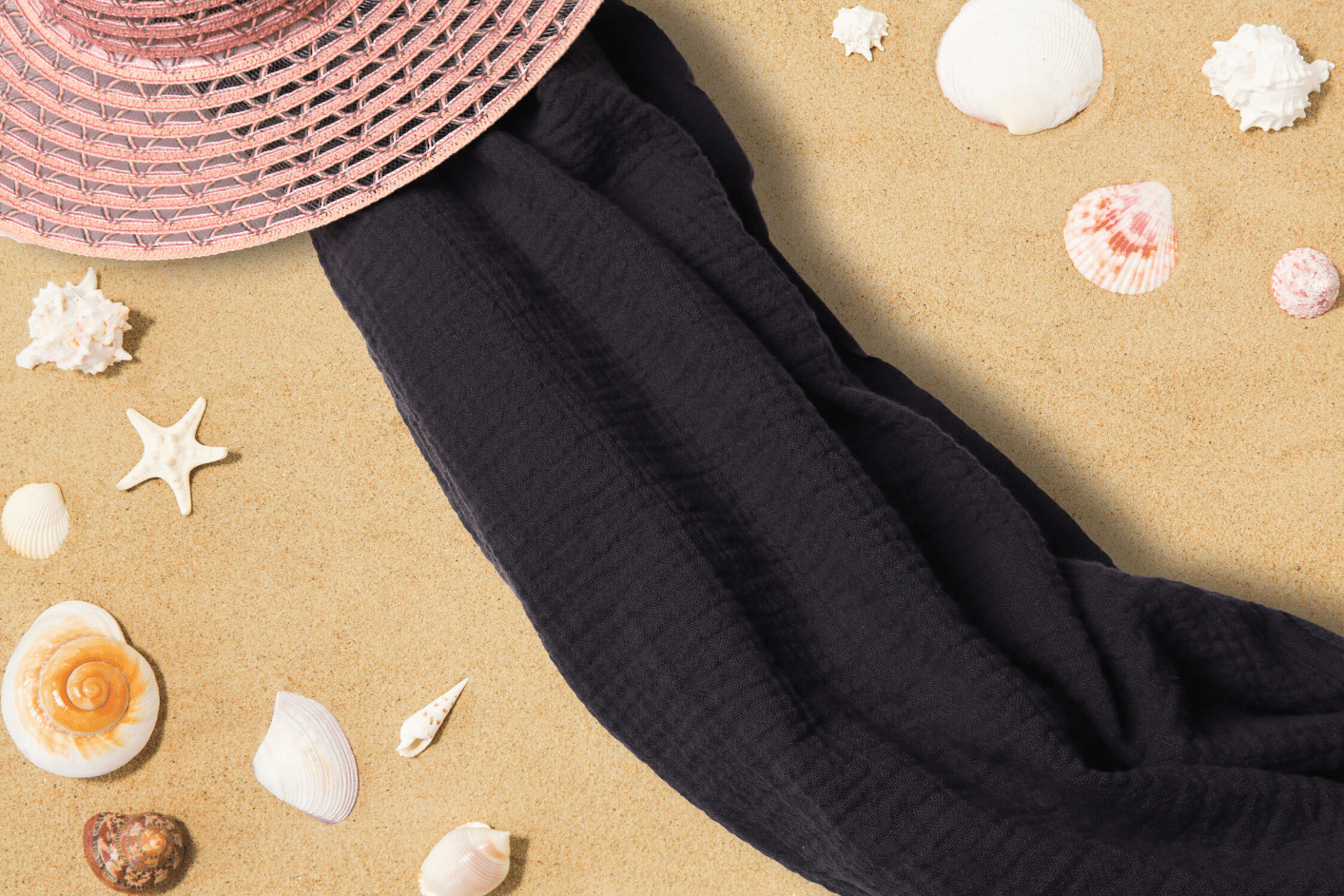 Anthracite Muslin Towel for Adults