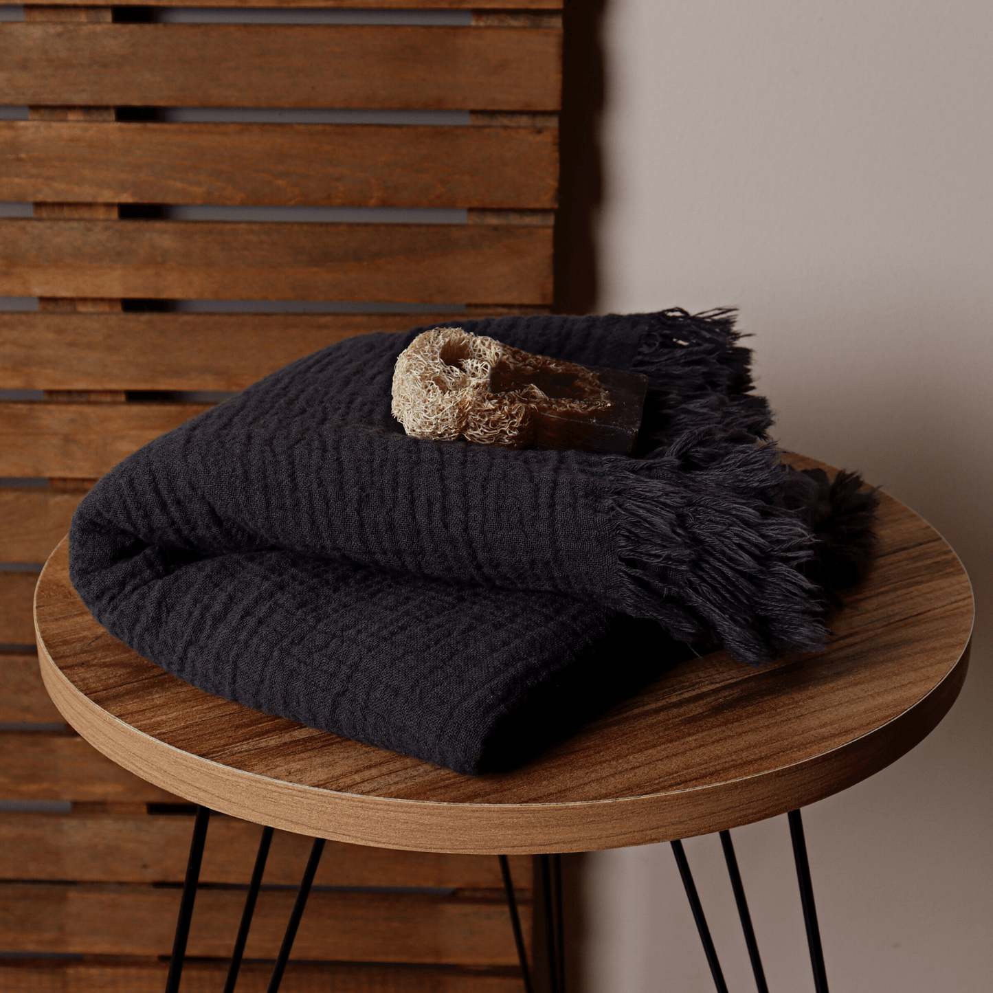 Anthracite Muslin Towel for Adults