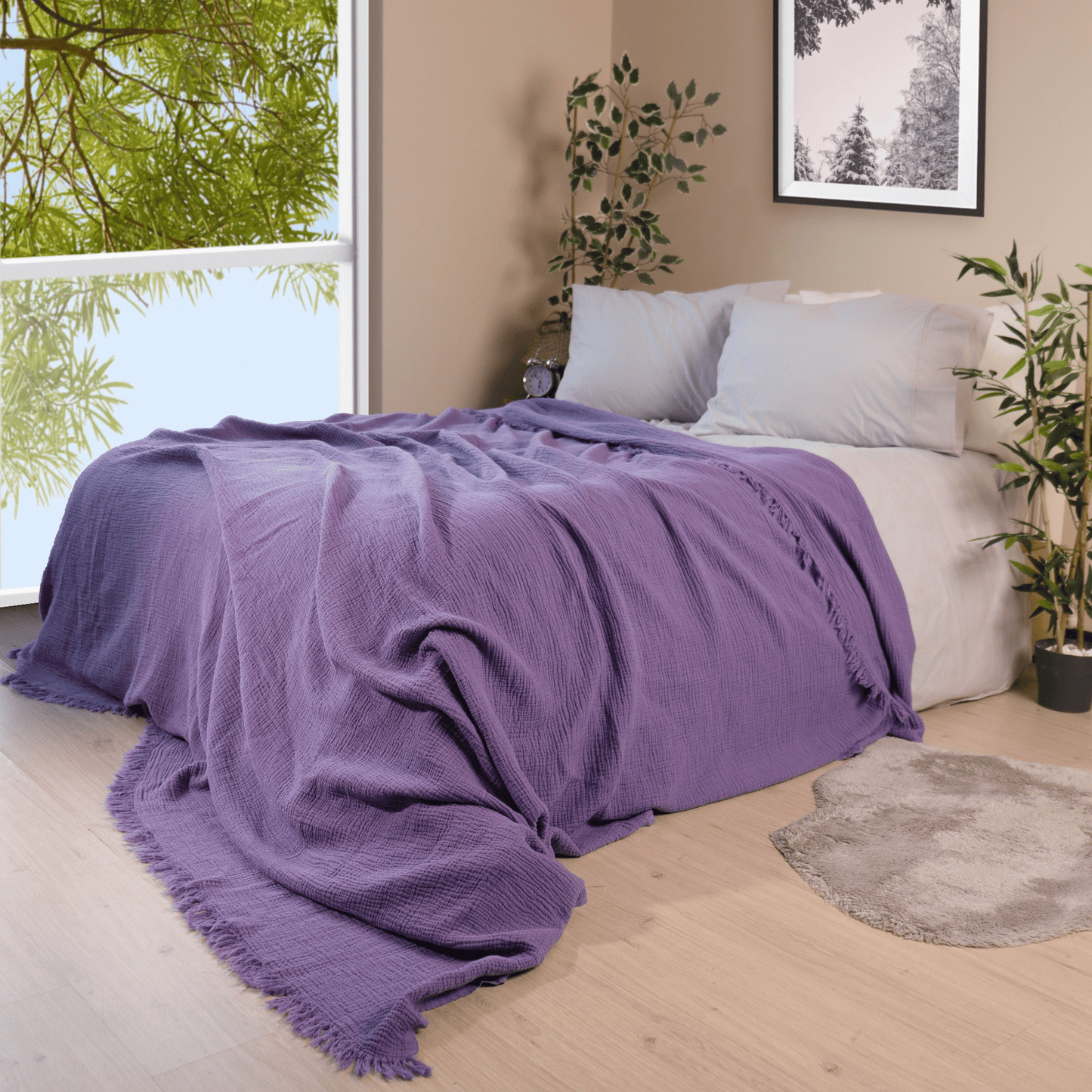 Purple Muslin Blankets for Adults