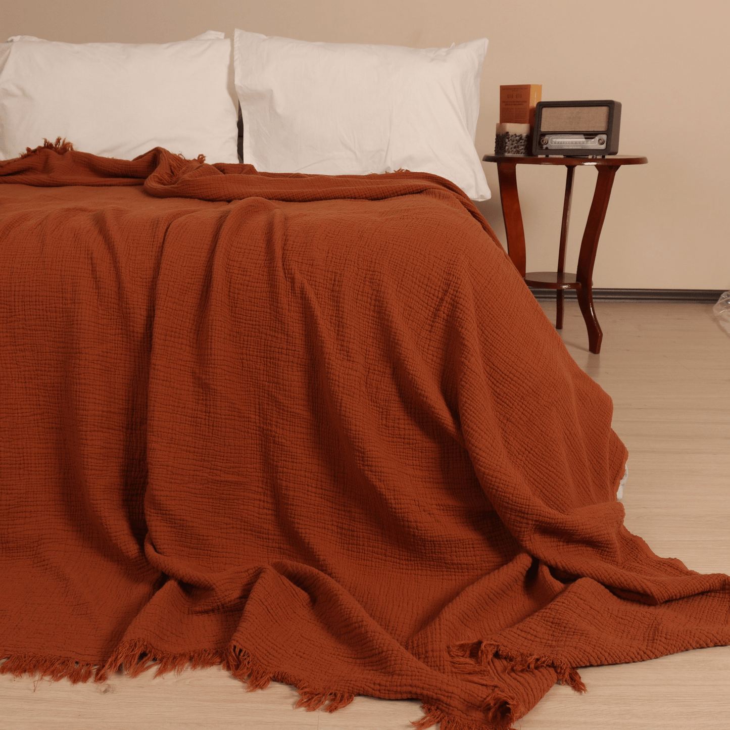 Rust Muslin Blankets for Adults