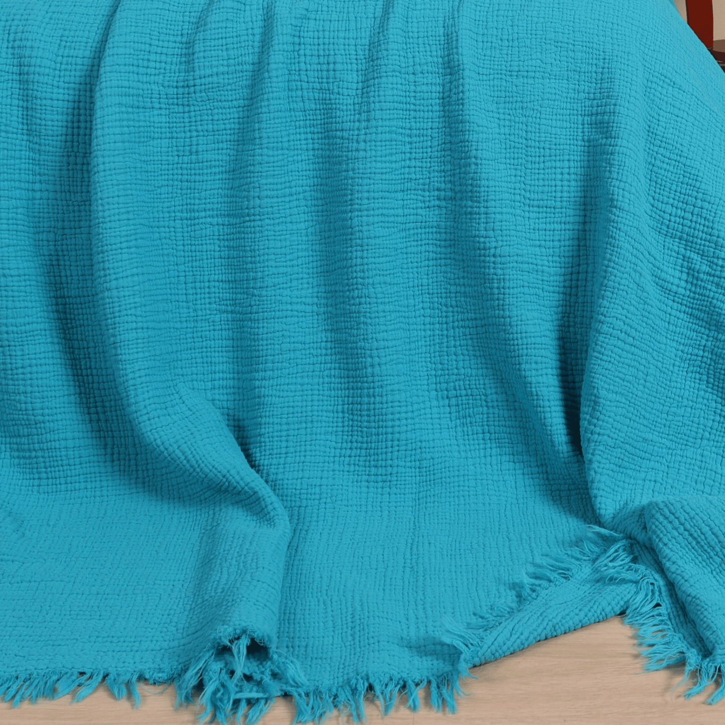 Turquoise Muslin Blankets for Adults
