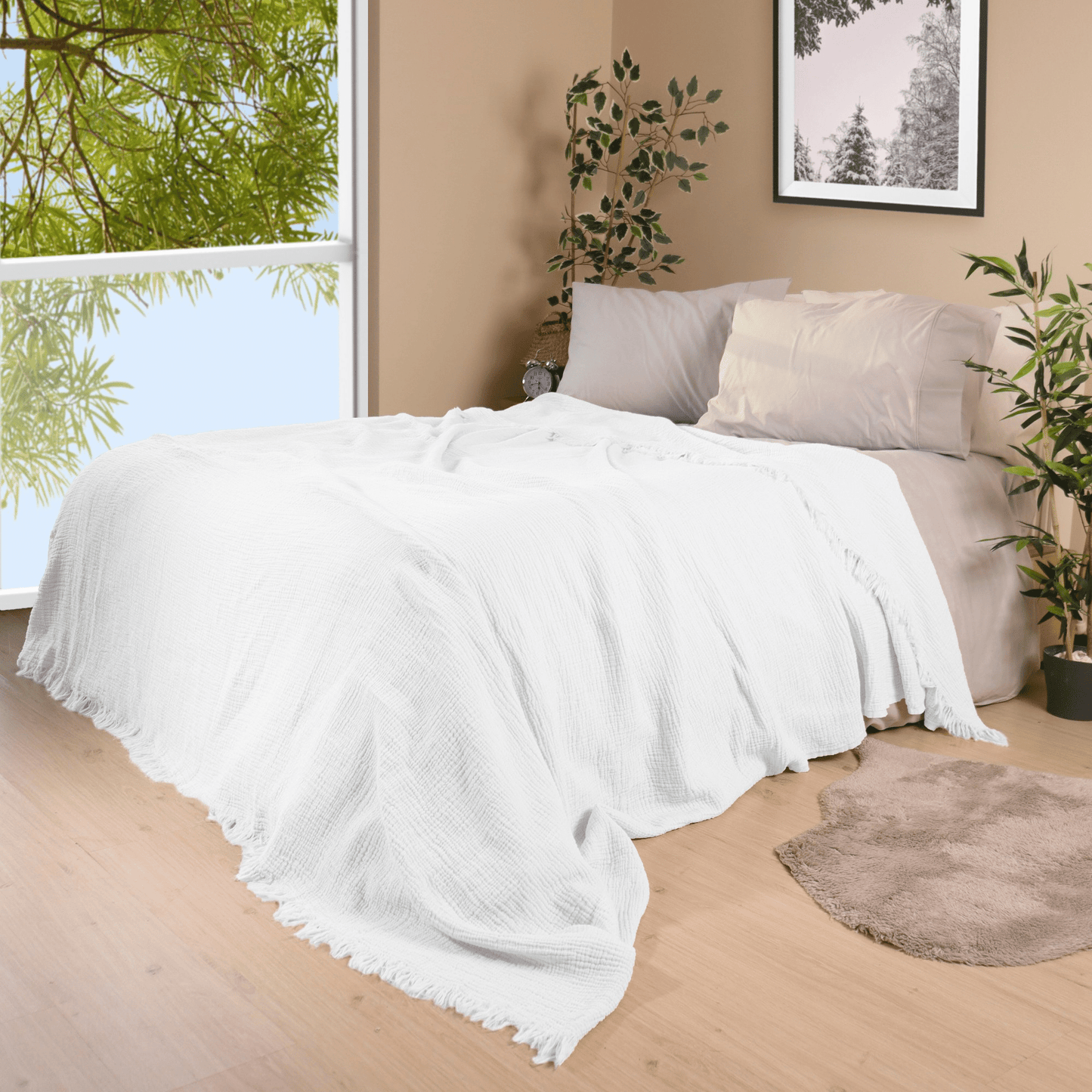 White Muslin Blankets for Adults