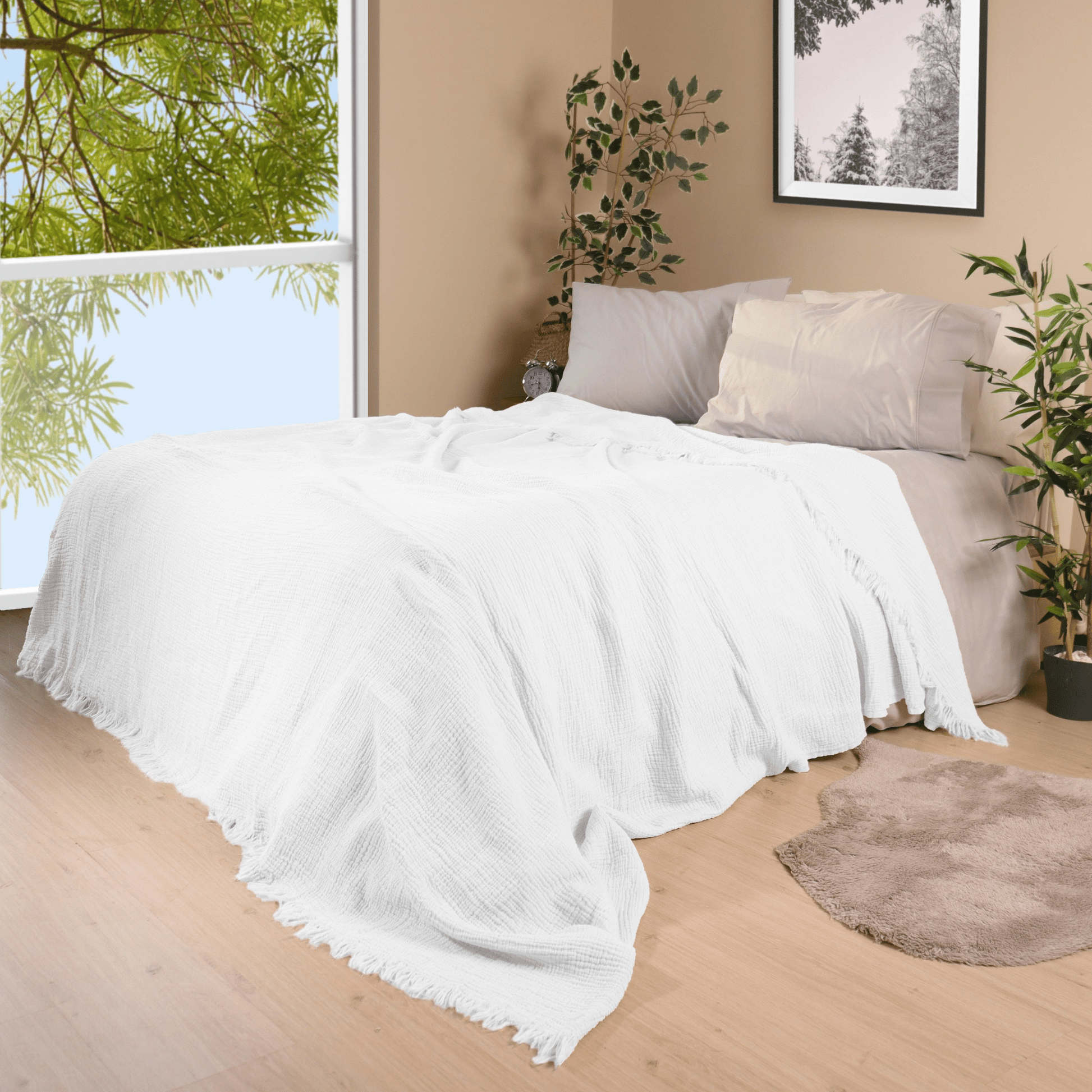 White Muslin Blankets for Adults