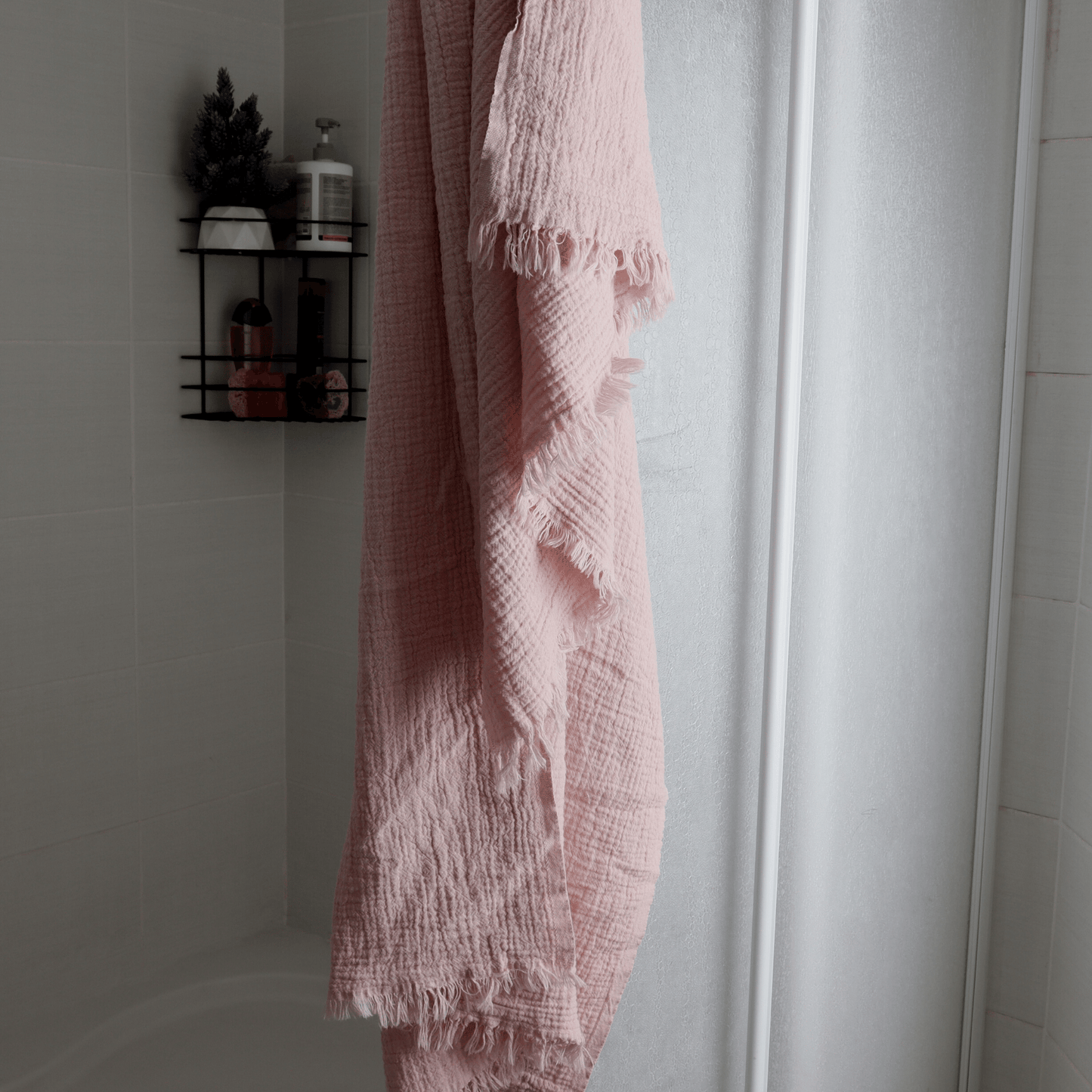 Light Pink Muslin Towel for Adults