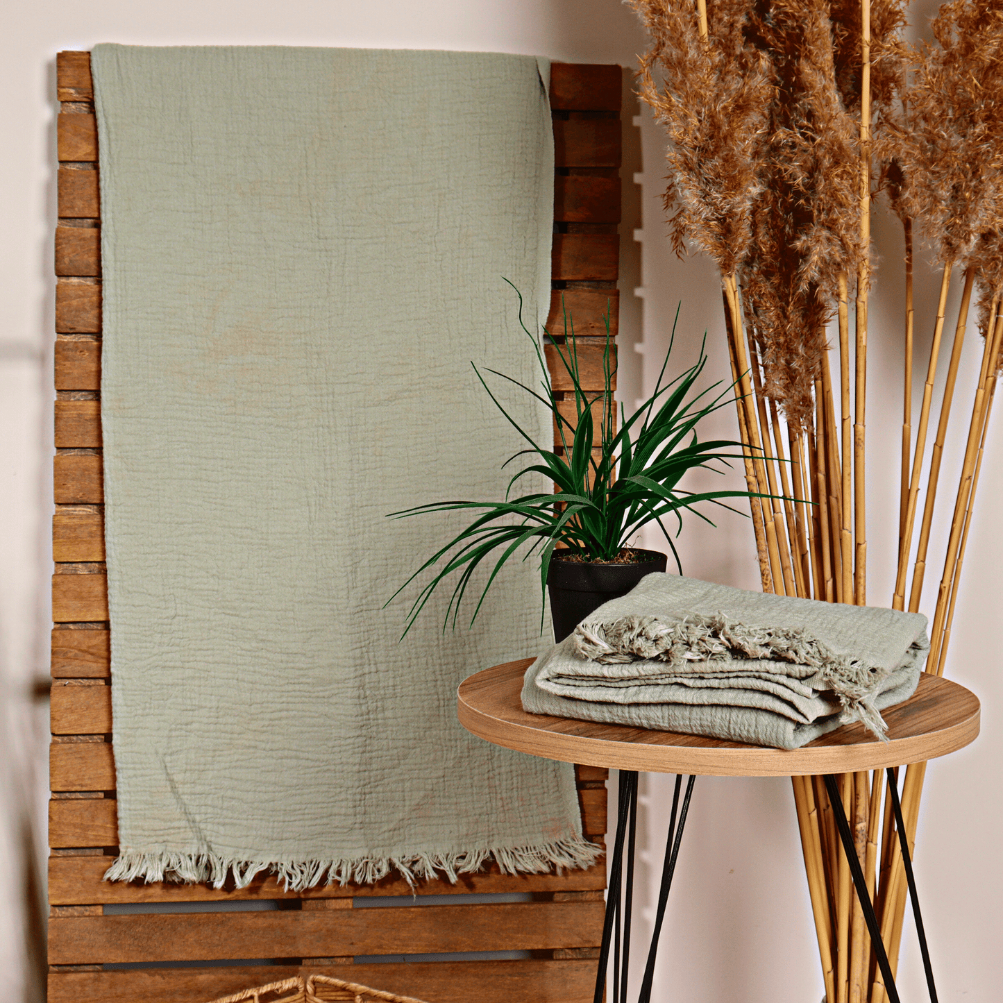 Ice Green Muslin Towel for Adults