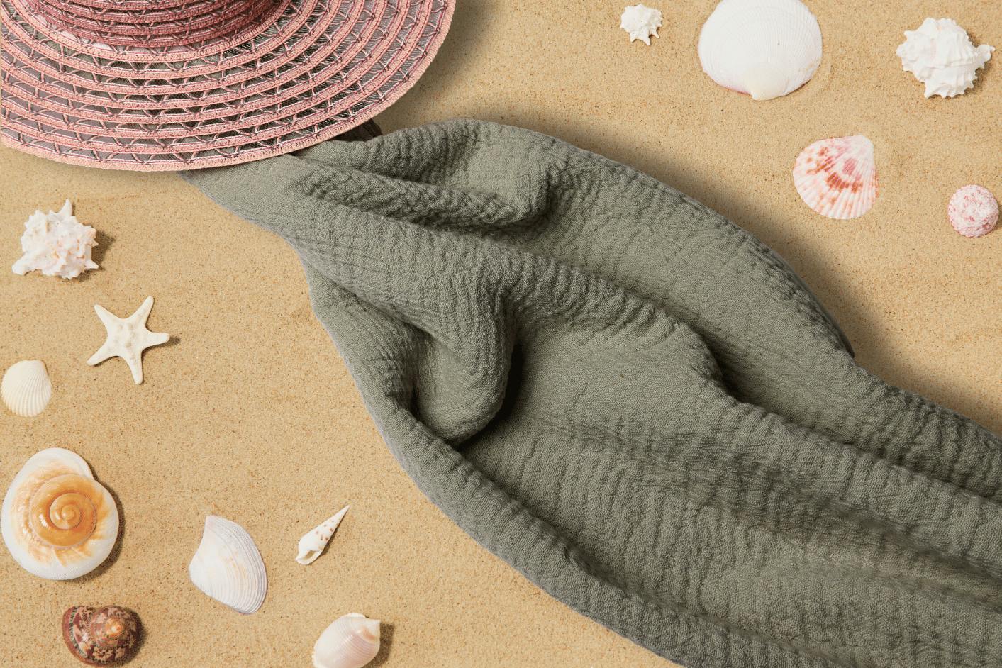 Ice Green Muslin Towel for Adults