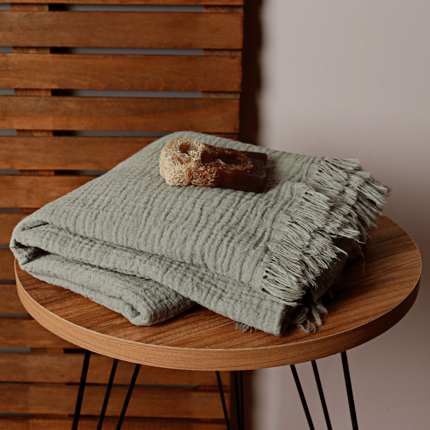 Ice Green Muslin Towel for Adults