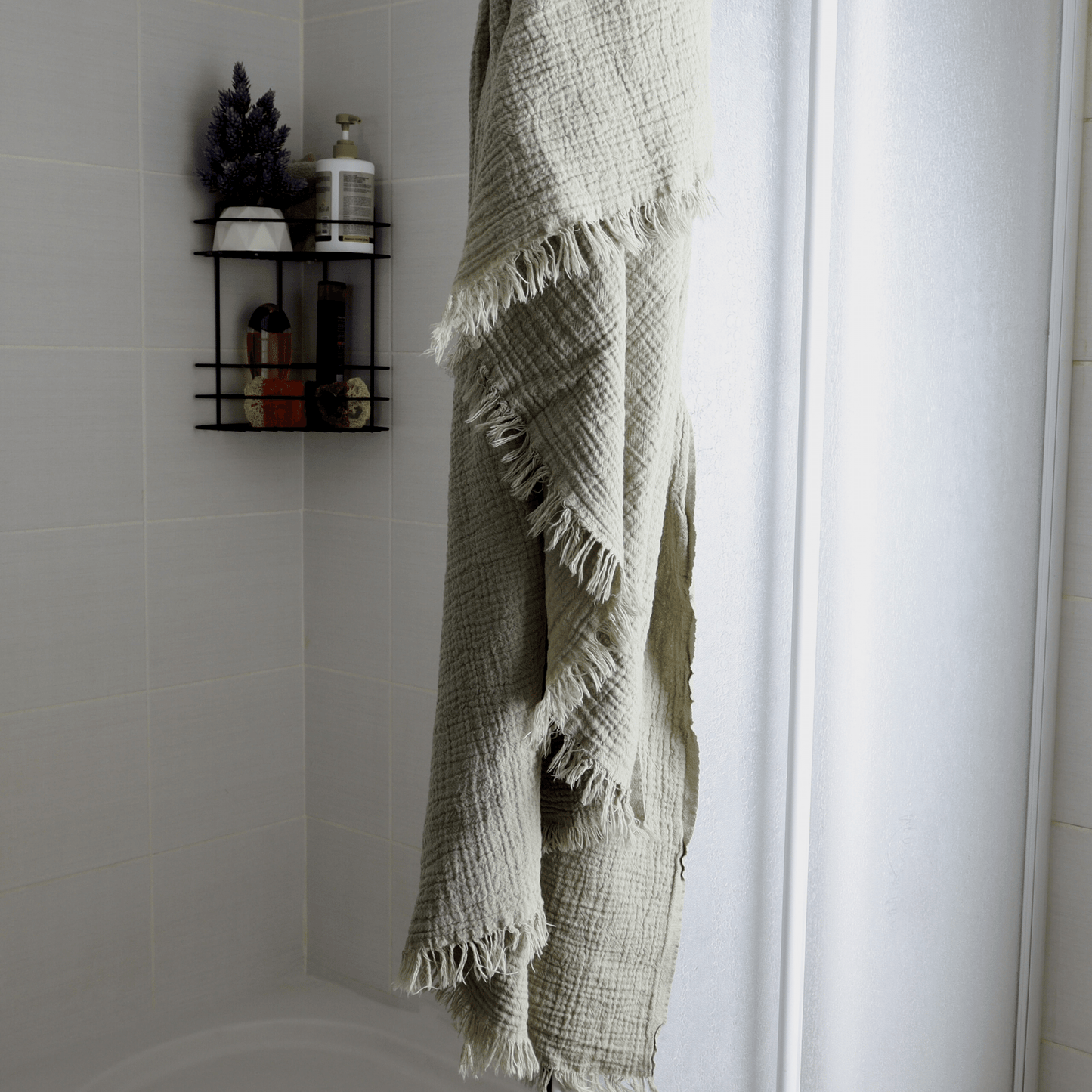 Ice Green Muslin Towel for Adults