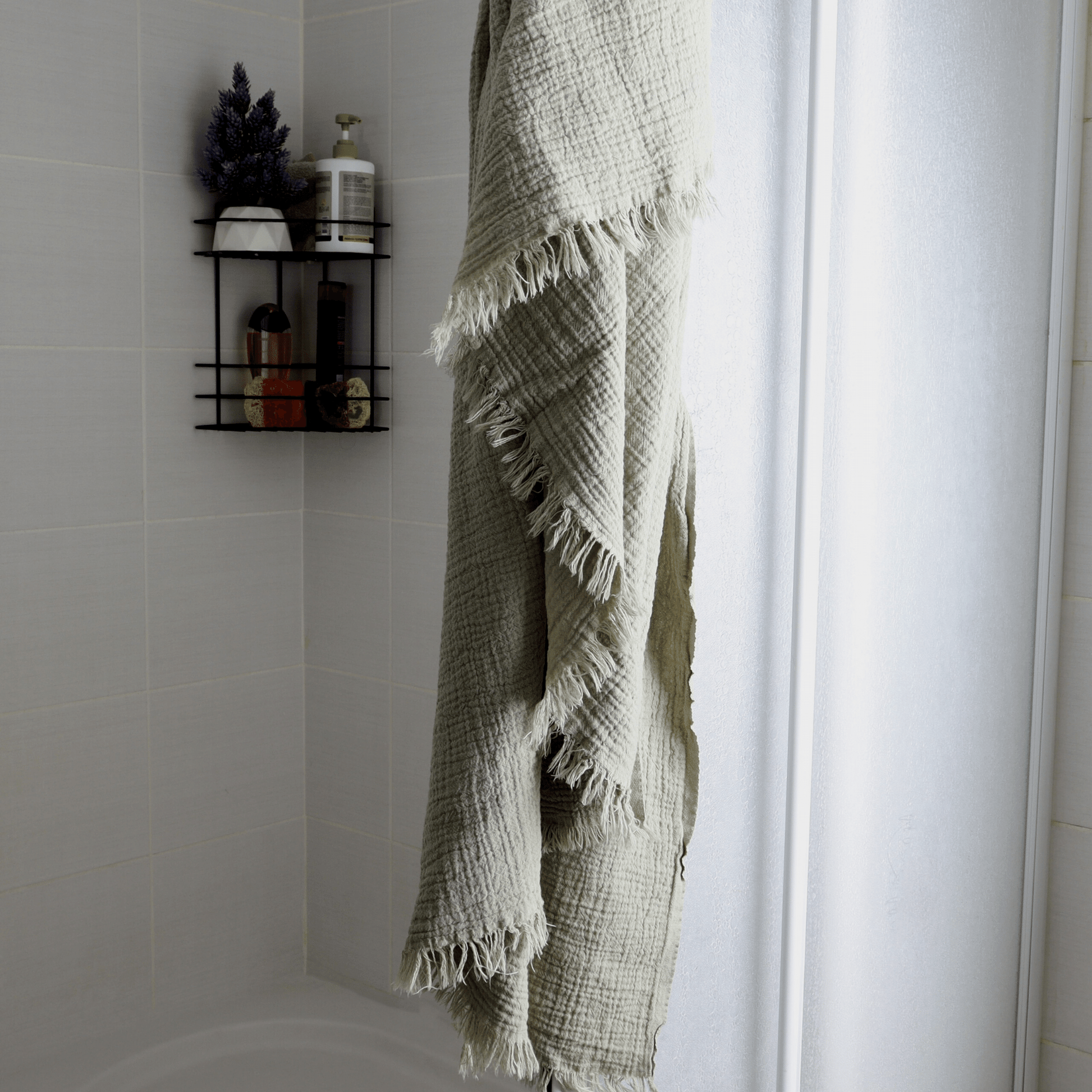 Ice Green Muslin Towel for Adults