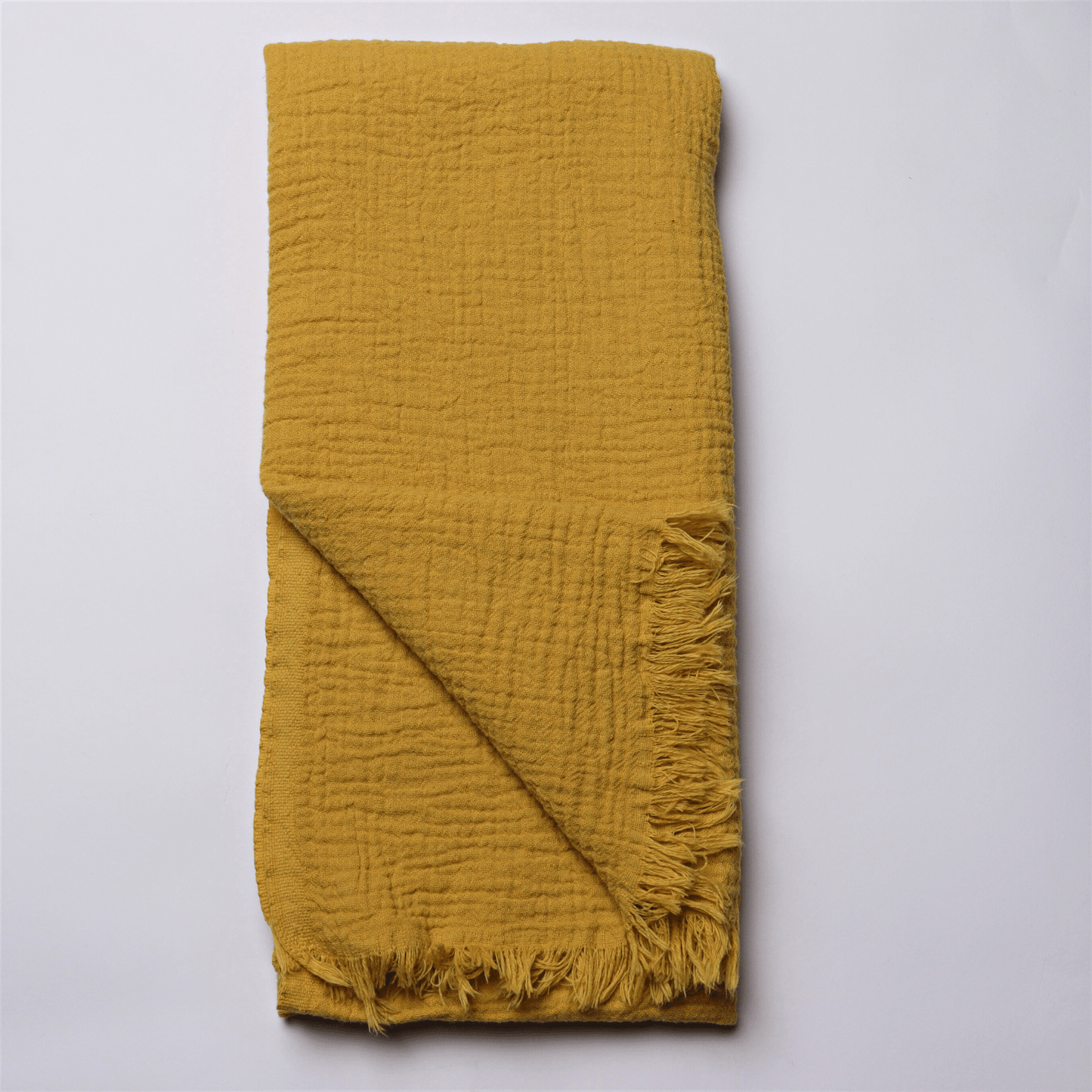 Mustard Yellow Muslin Towel for Adults
