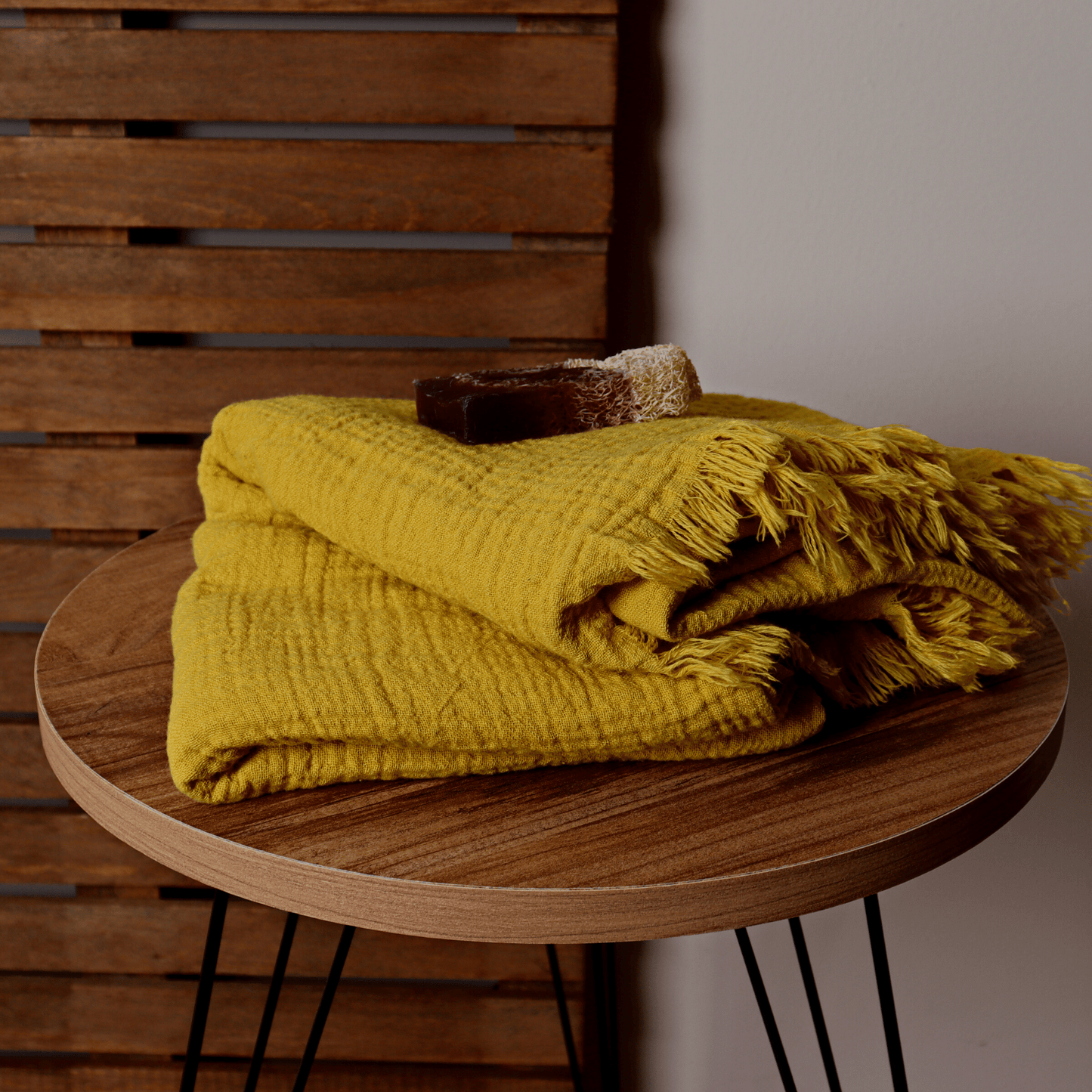 Mustard Yellow Muslin Towel for Adults