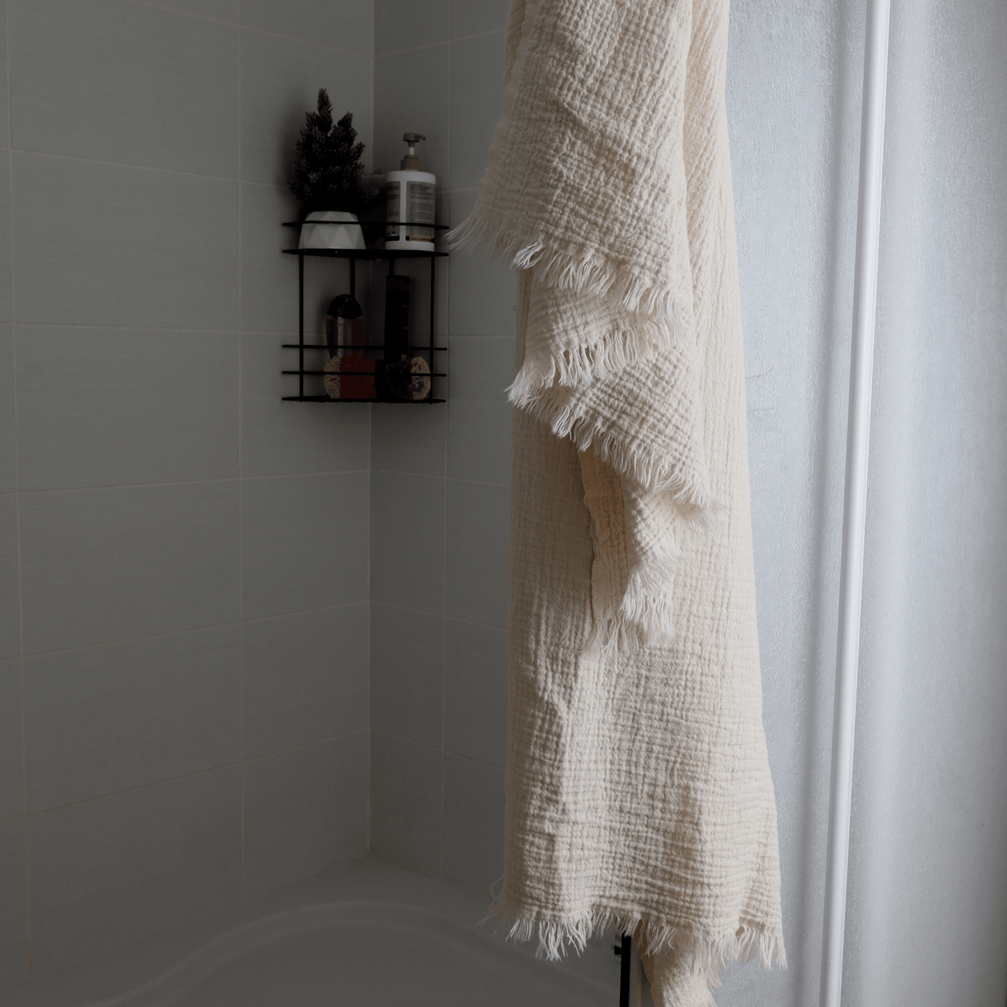 Natural Cream Muslin Towel for Adults