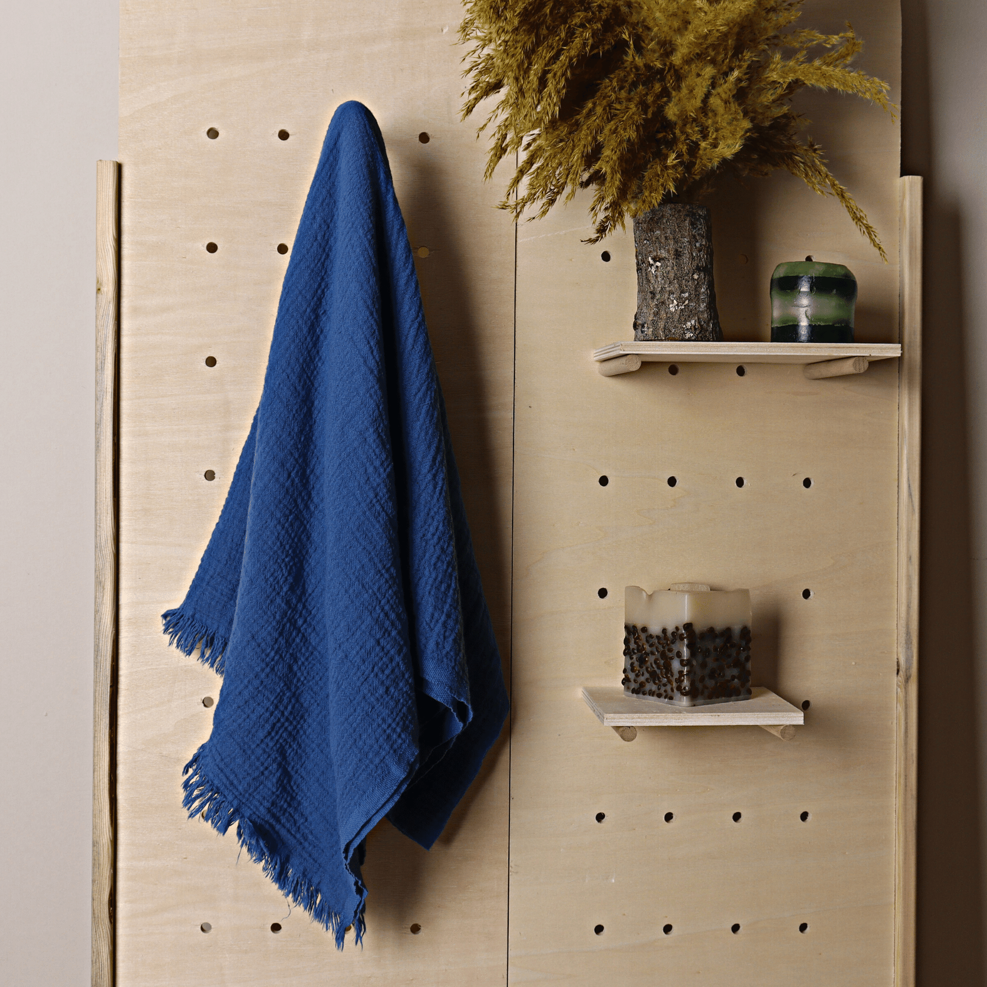 Navy Blue Muslin Towel for Adults