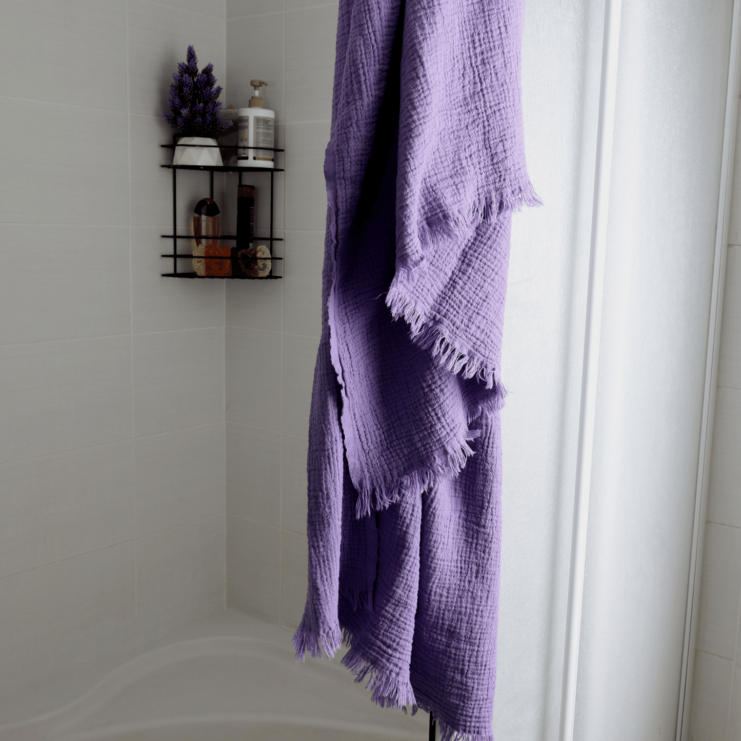 Purple Muslin Towel for Adults