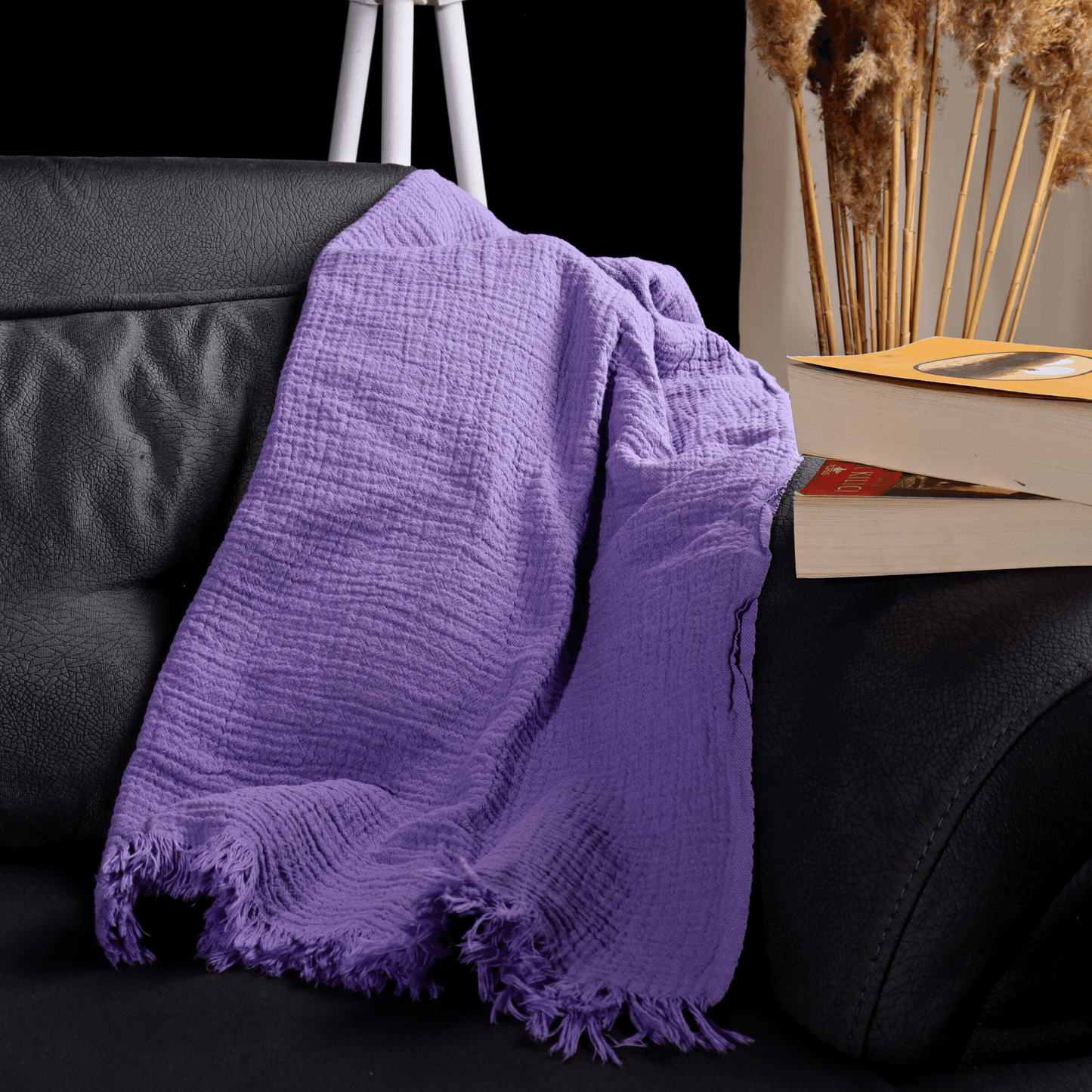 Purple Muslin Towel for Adults