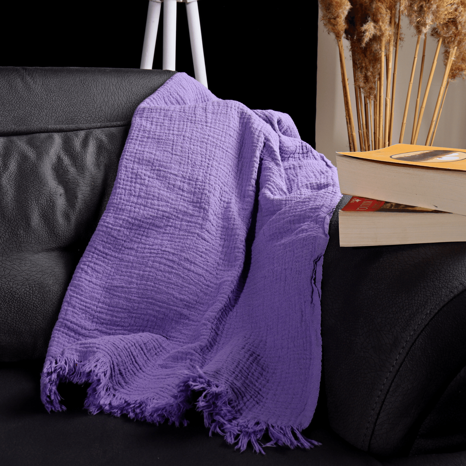 Purple Muslin Towel for Adults