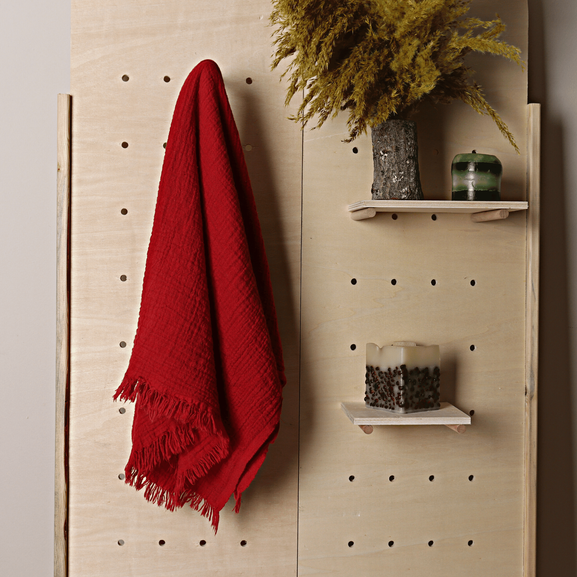 Red Muslin Towel for Adults