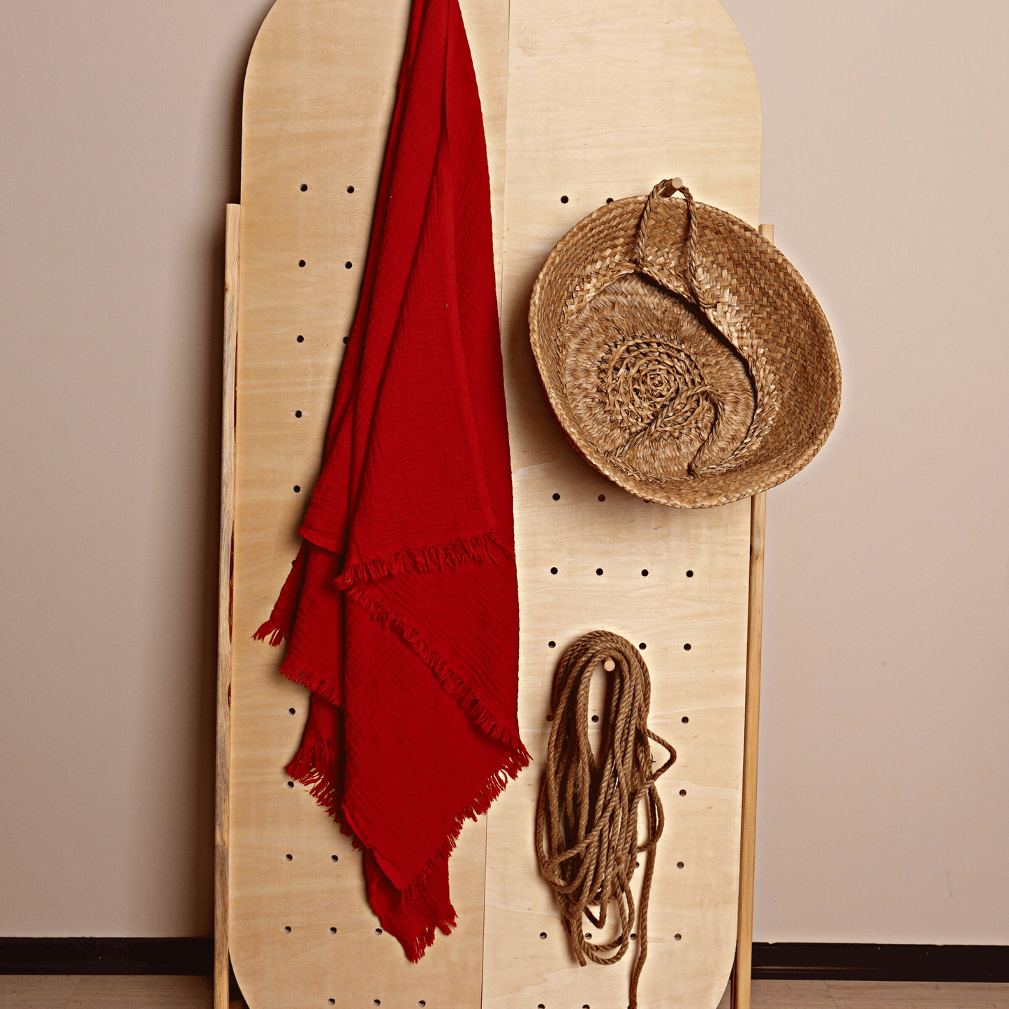 Red Muslin Towel for Adults