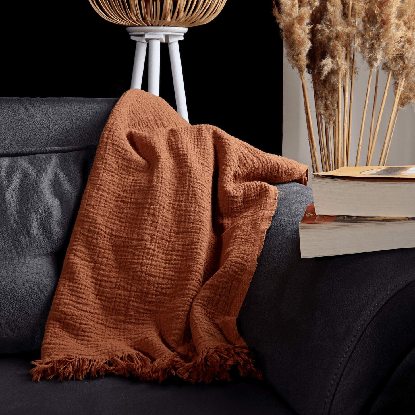 Rust Muslin Towel for Adults