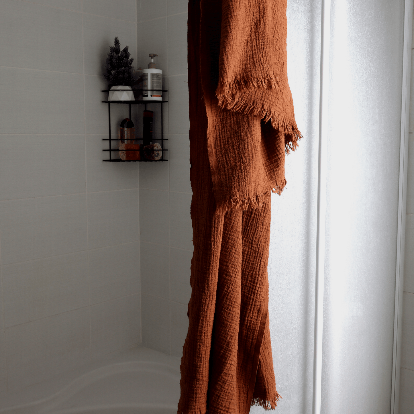 Rust Muslin Towel for Adults