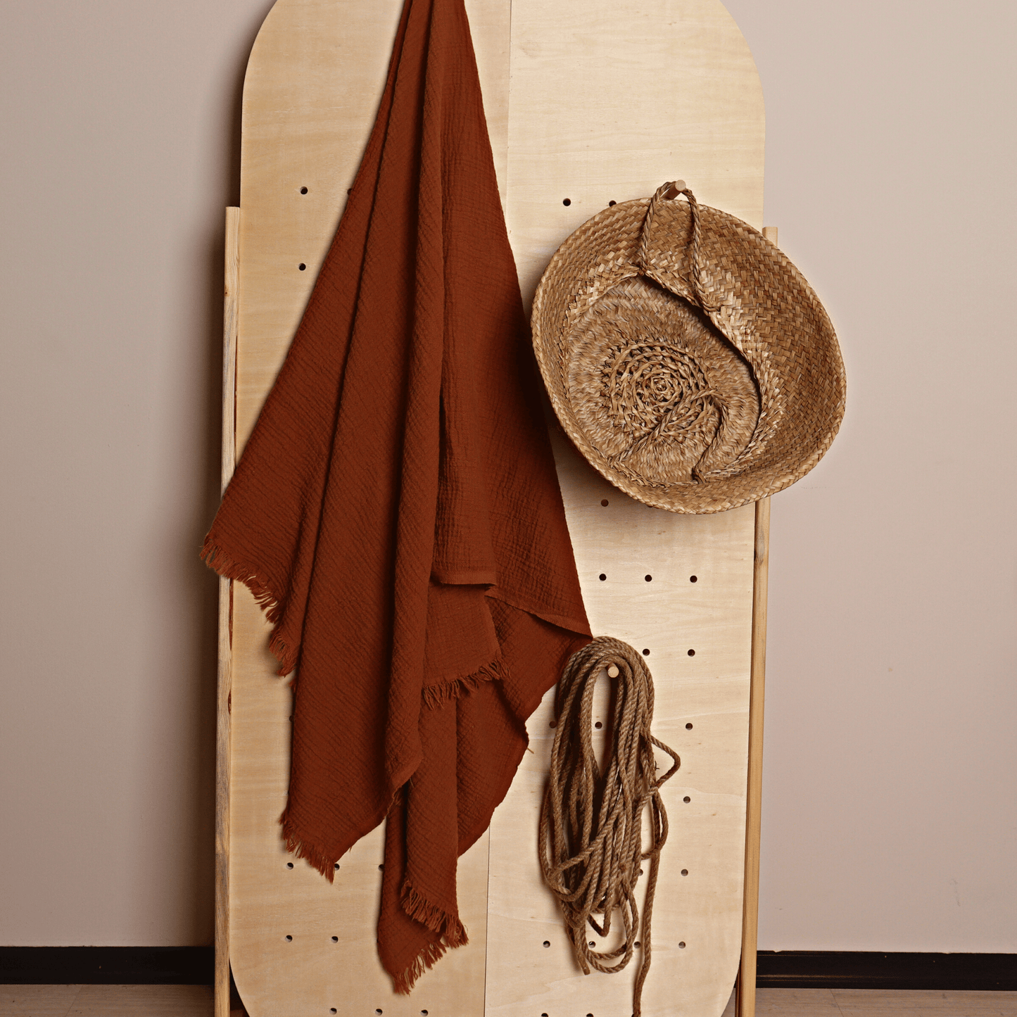 Rust Muslin Towel for Adults