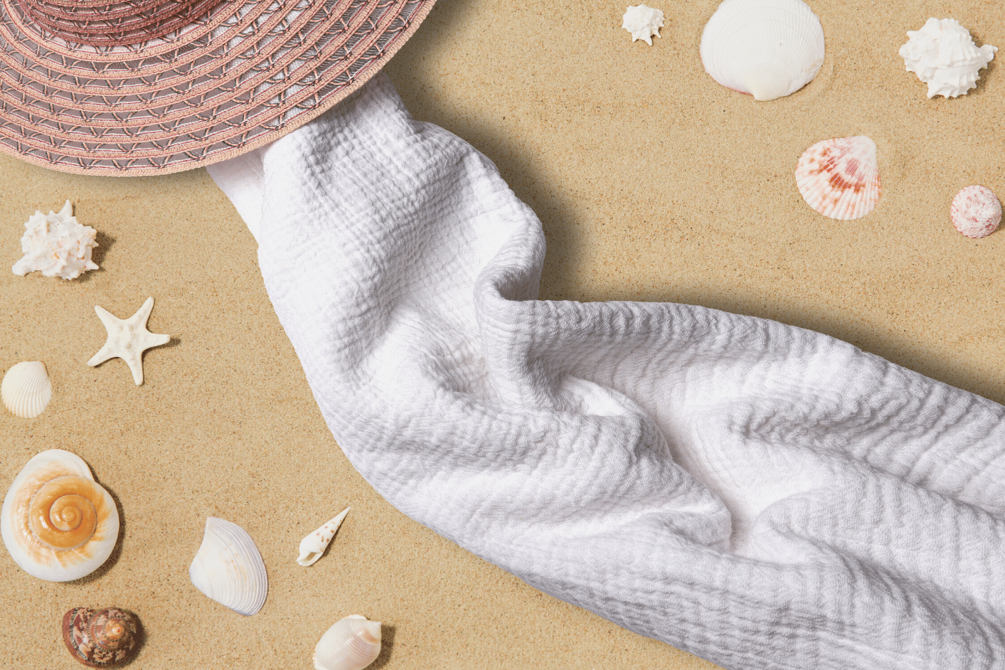 White Muslin Towel for Adults
