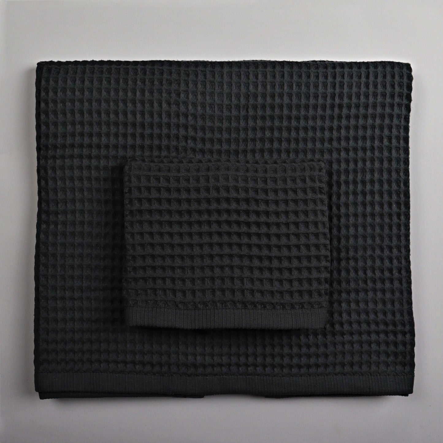 Anthracite Waffle Weave Towels Sets - 2 Bath, 2 Hand Towels