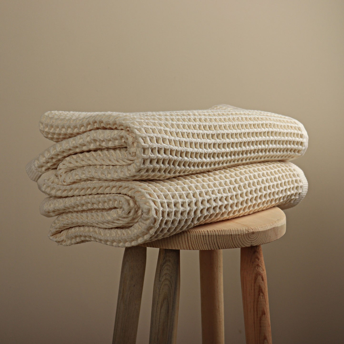 Natural Waffle Weave Bath Towels