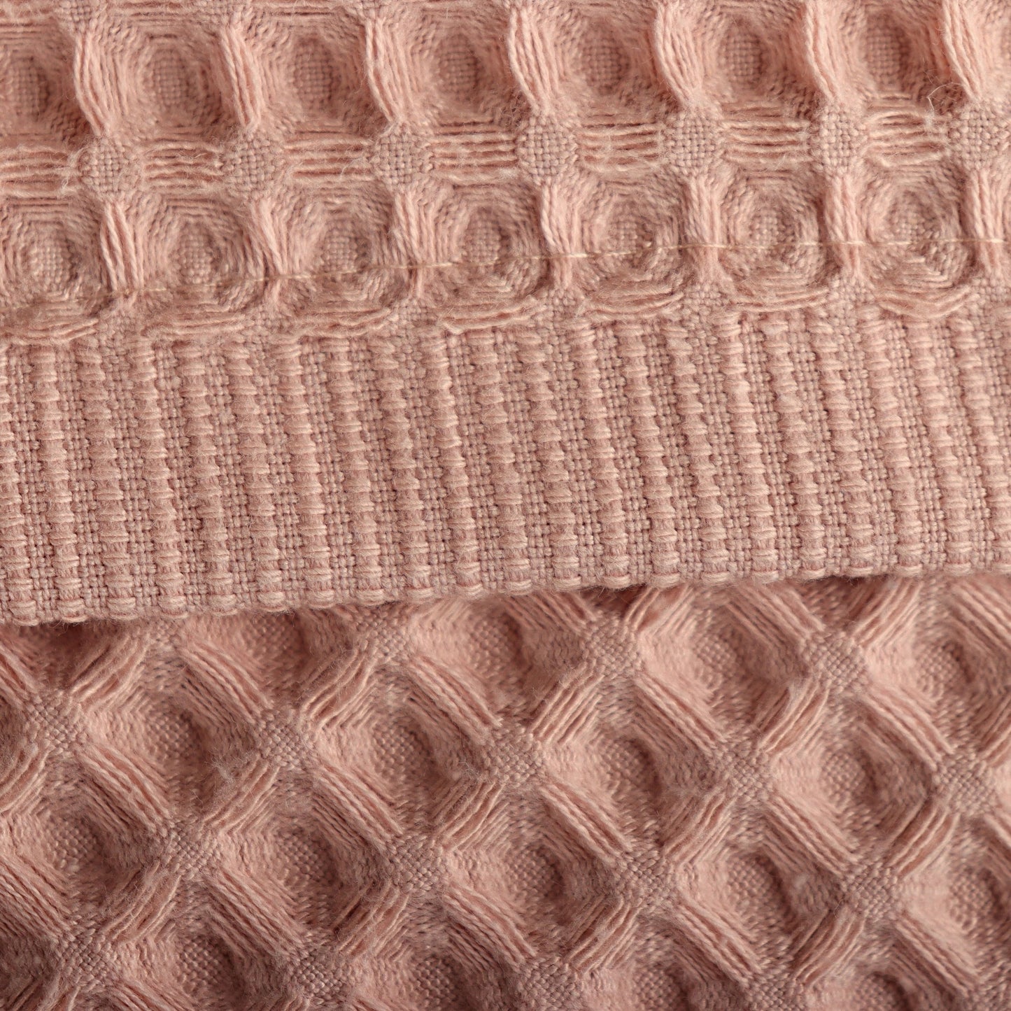 Pink Waffle Weave Bath Towels