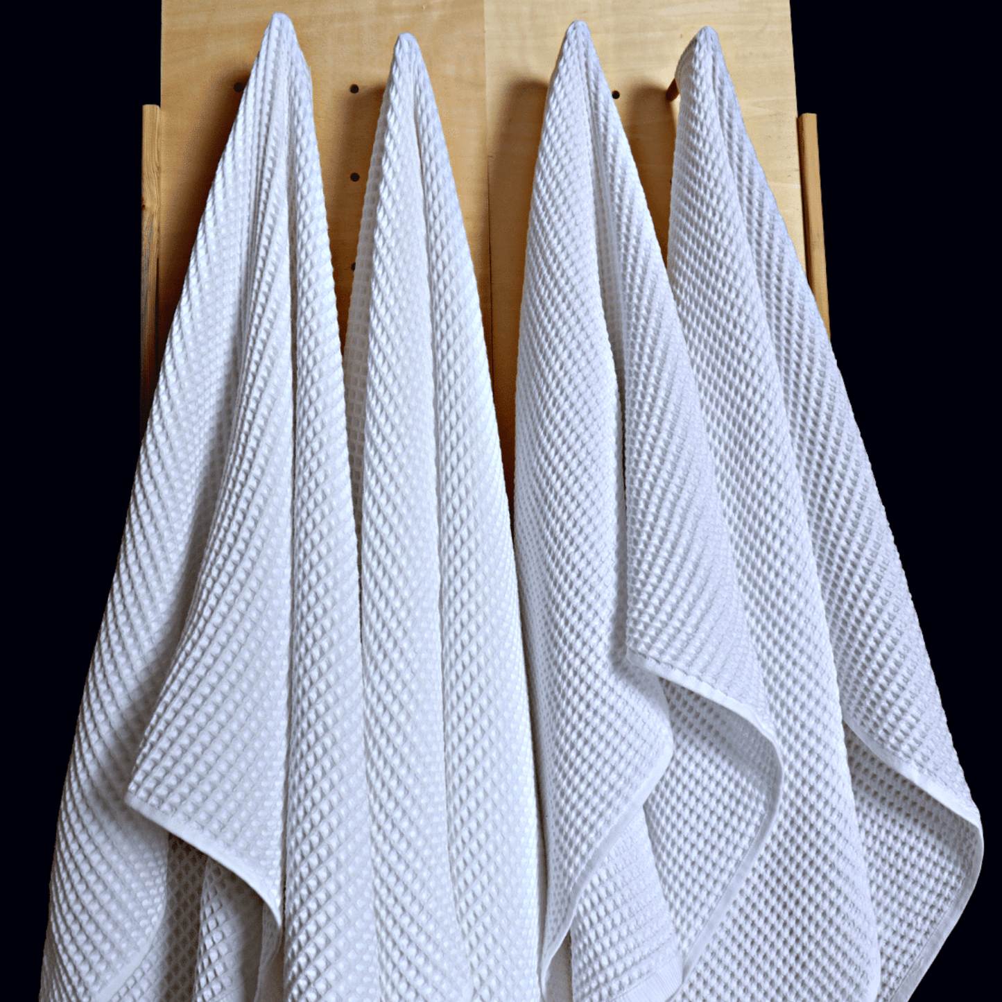 White Waffle Weave Bath Towels