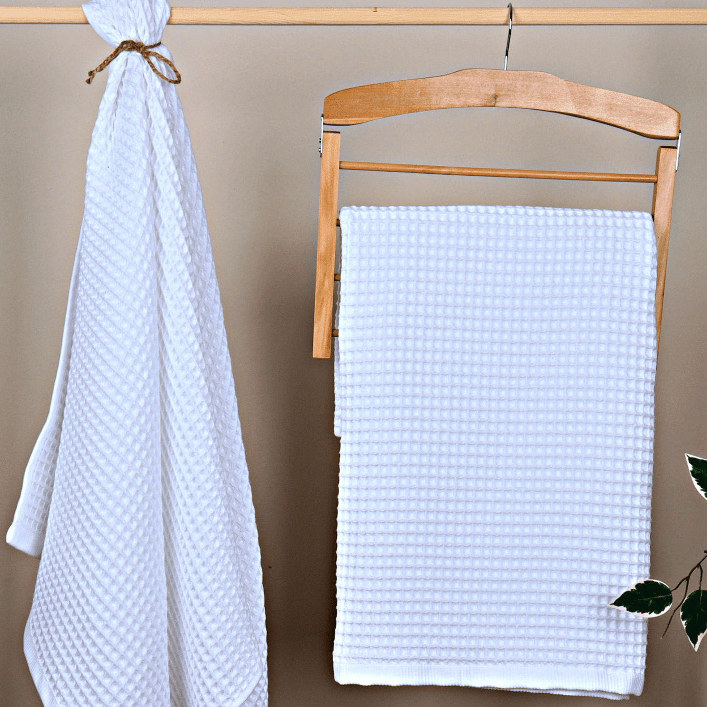 White Waffle Weave Bath Towels