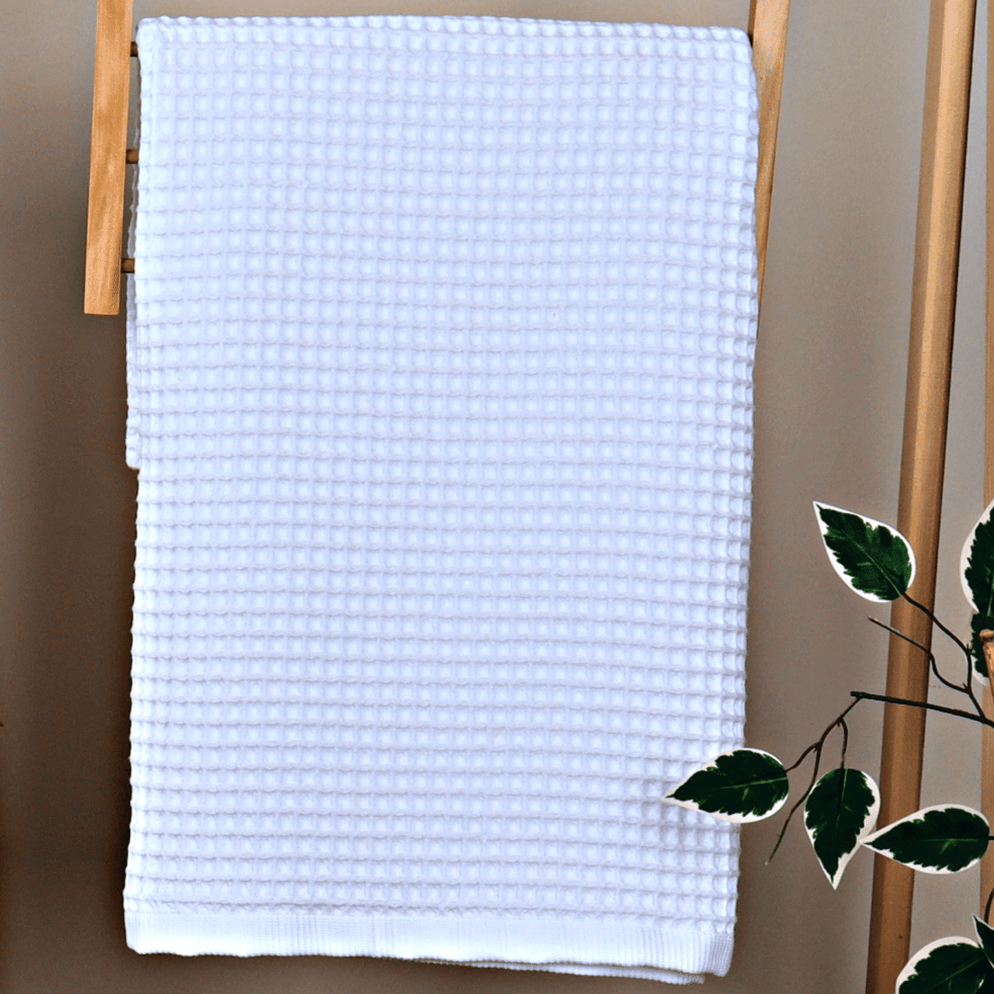 White Waffle Weave Bath Towels