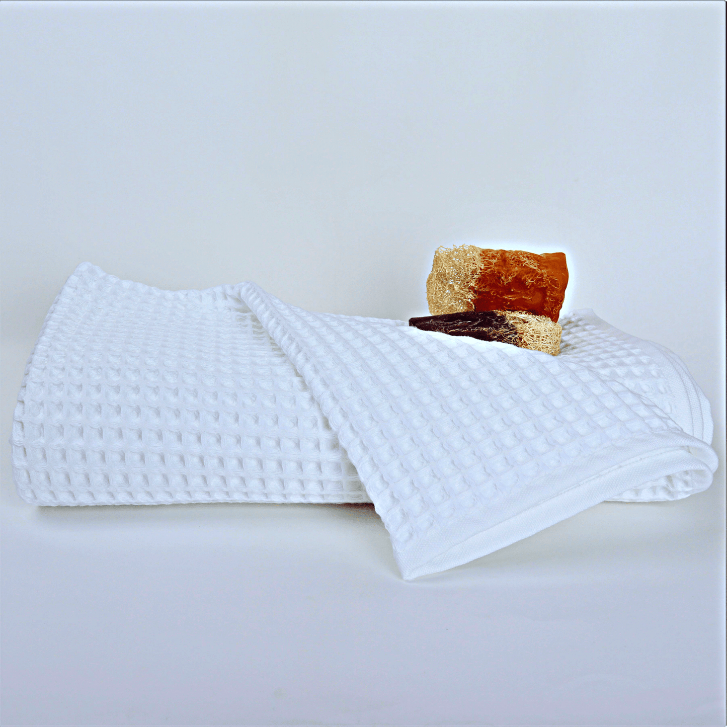 White Waffle Weave Bath Towels