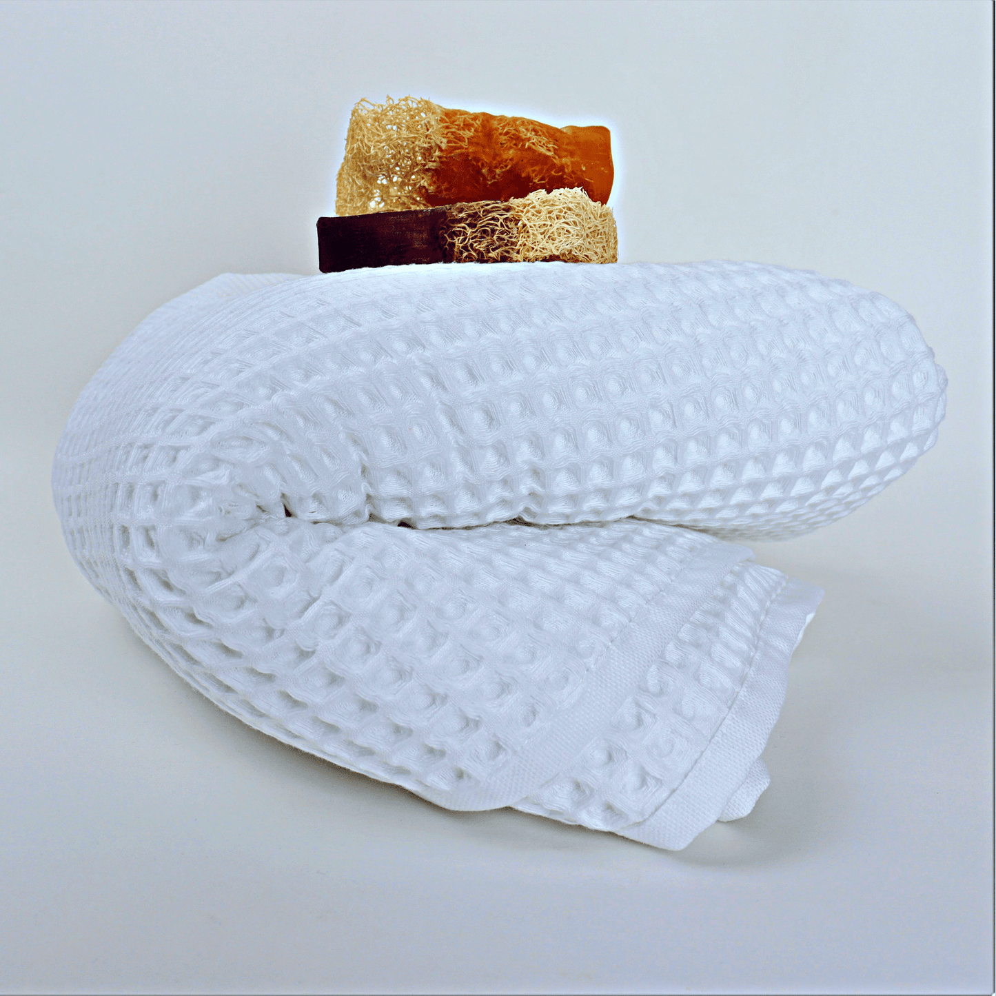 White Waffle Weave Bath Towels