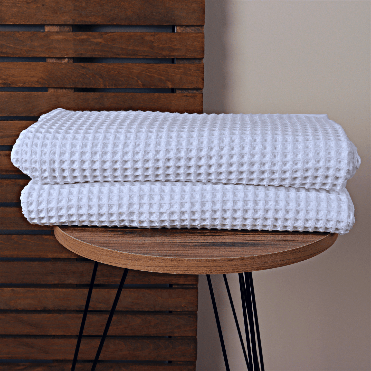 White Waffle Weave Bath Towels