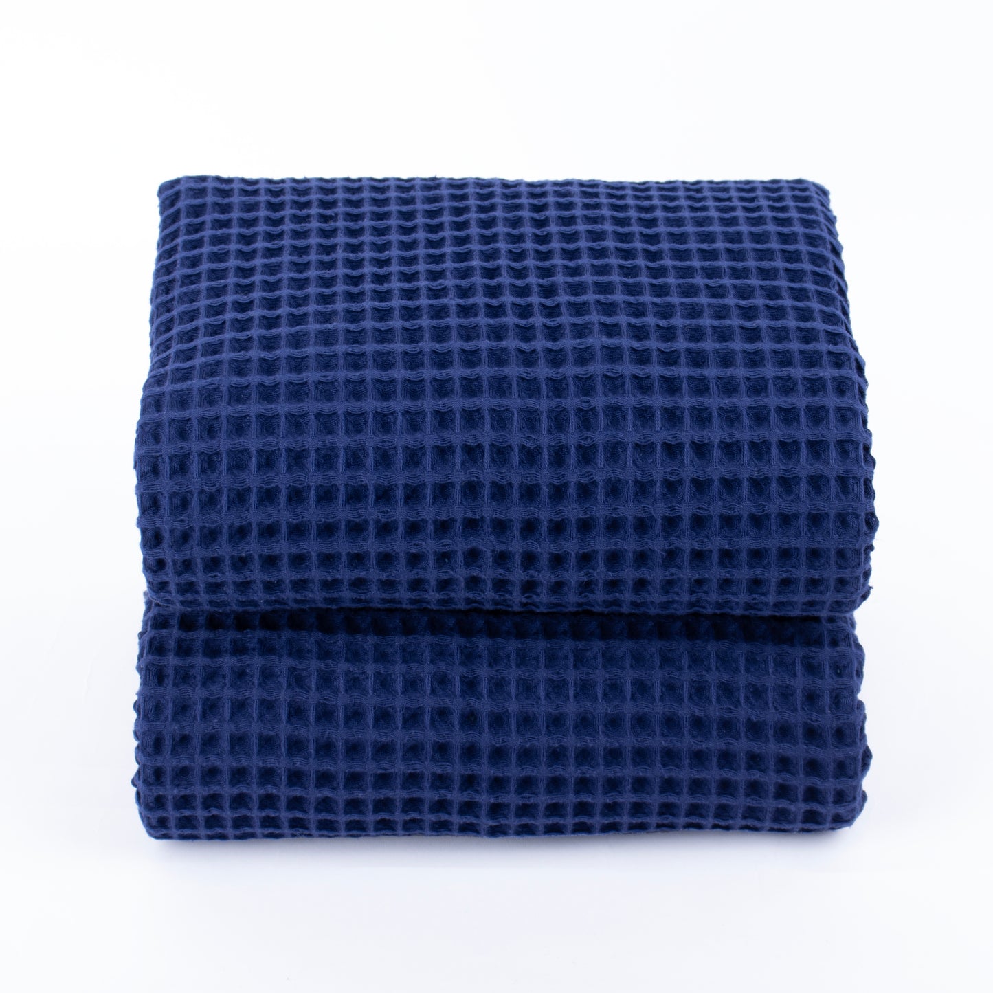 Navy Blue Waffle Weave Bath Towels