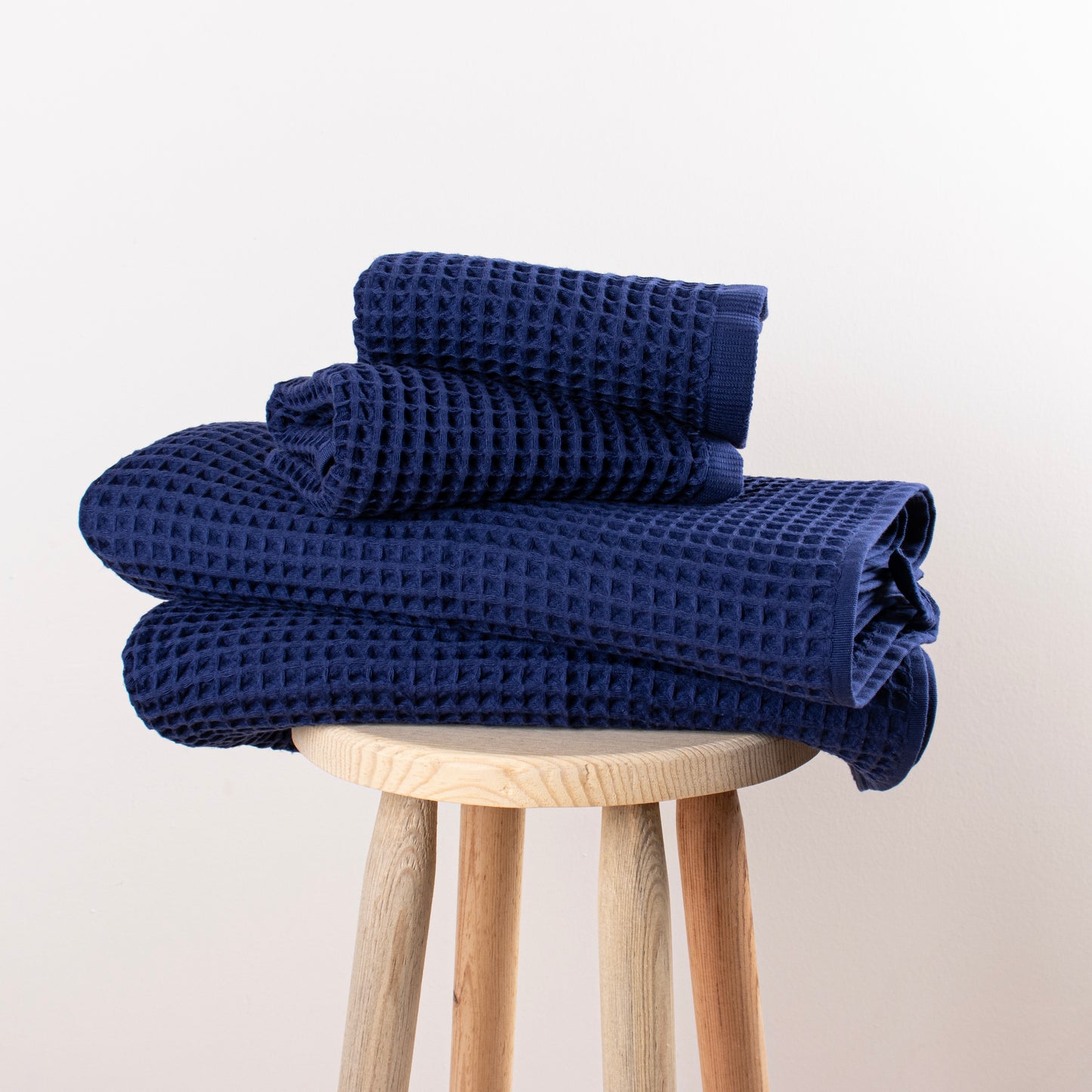 Navy Blue Waffle Weave Towels Sets - 2 Bath, 2 Hand Towels