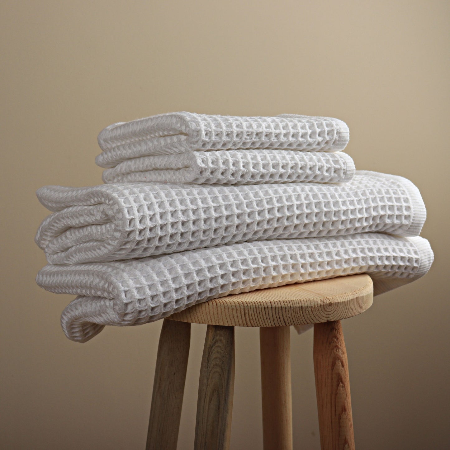 White Waffle Weave Towels Sets - 2 Bath, 2 Hand Towels