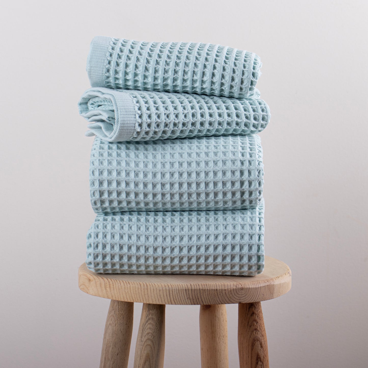 Ice Green Waffle Weave Towels Sets - 2 Bath, 2 Hand Towels