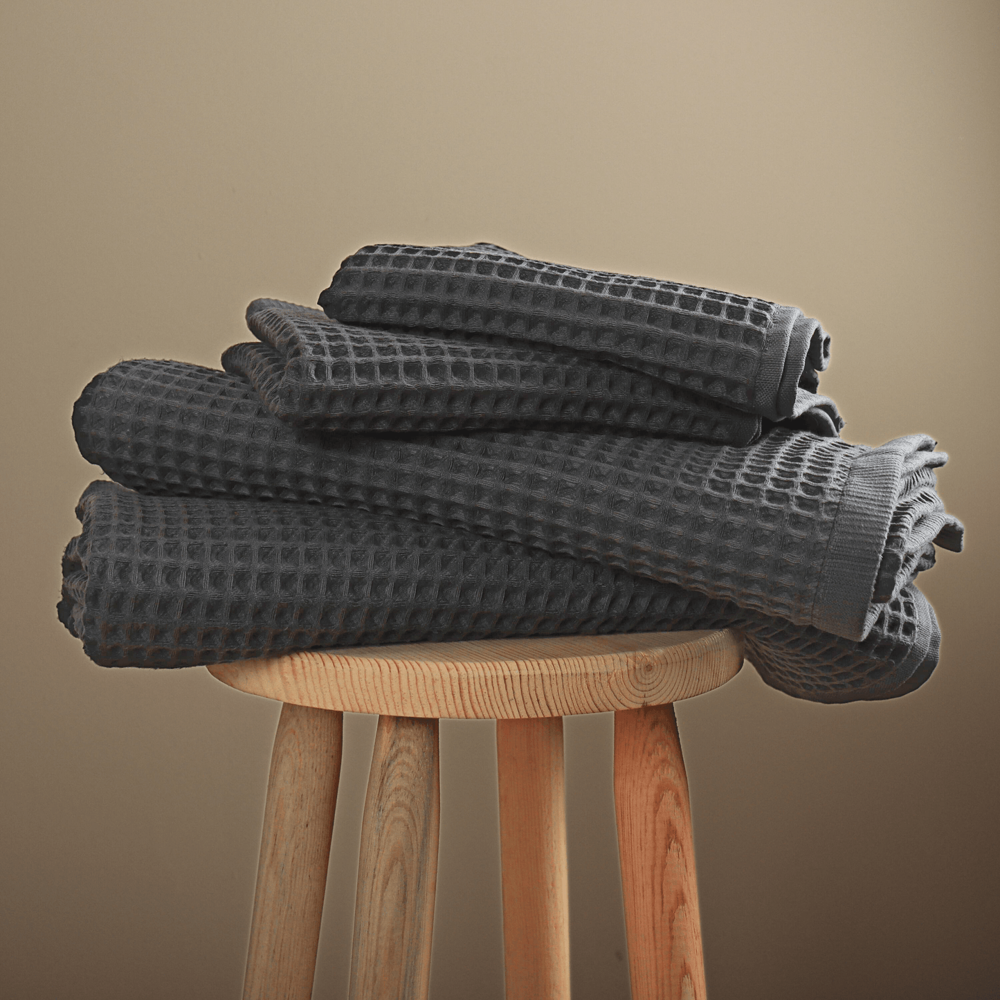 Grey Waffle Weave Towels Sets - 2 Bath, 2 Hand Towels