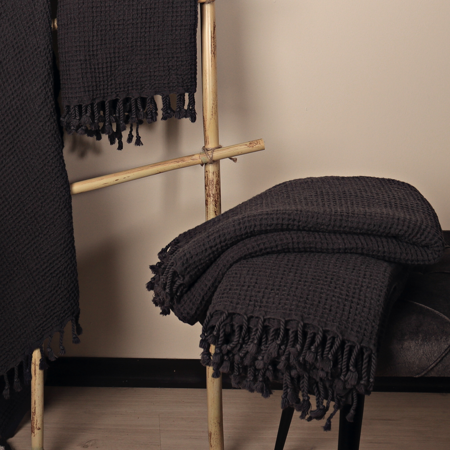 Charcoal Black Turkish Waffle Towels