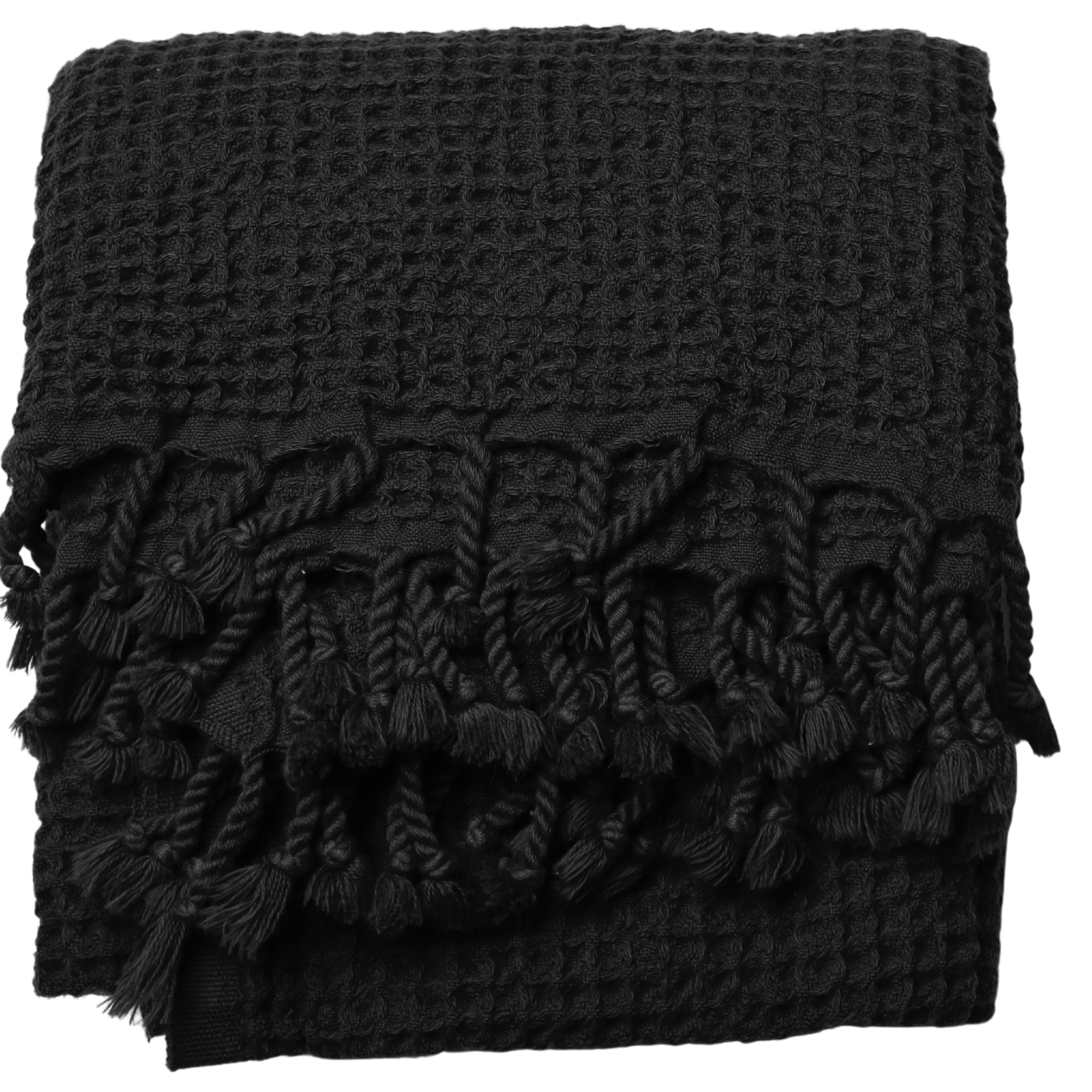 Soffle Waffle Towel - Black/Silver