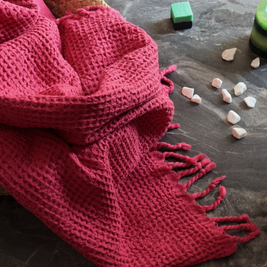 Fuchsia Turkish Waffle Towels