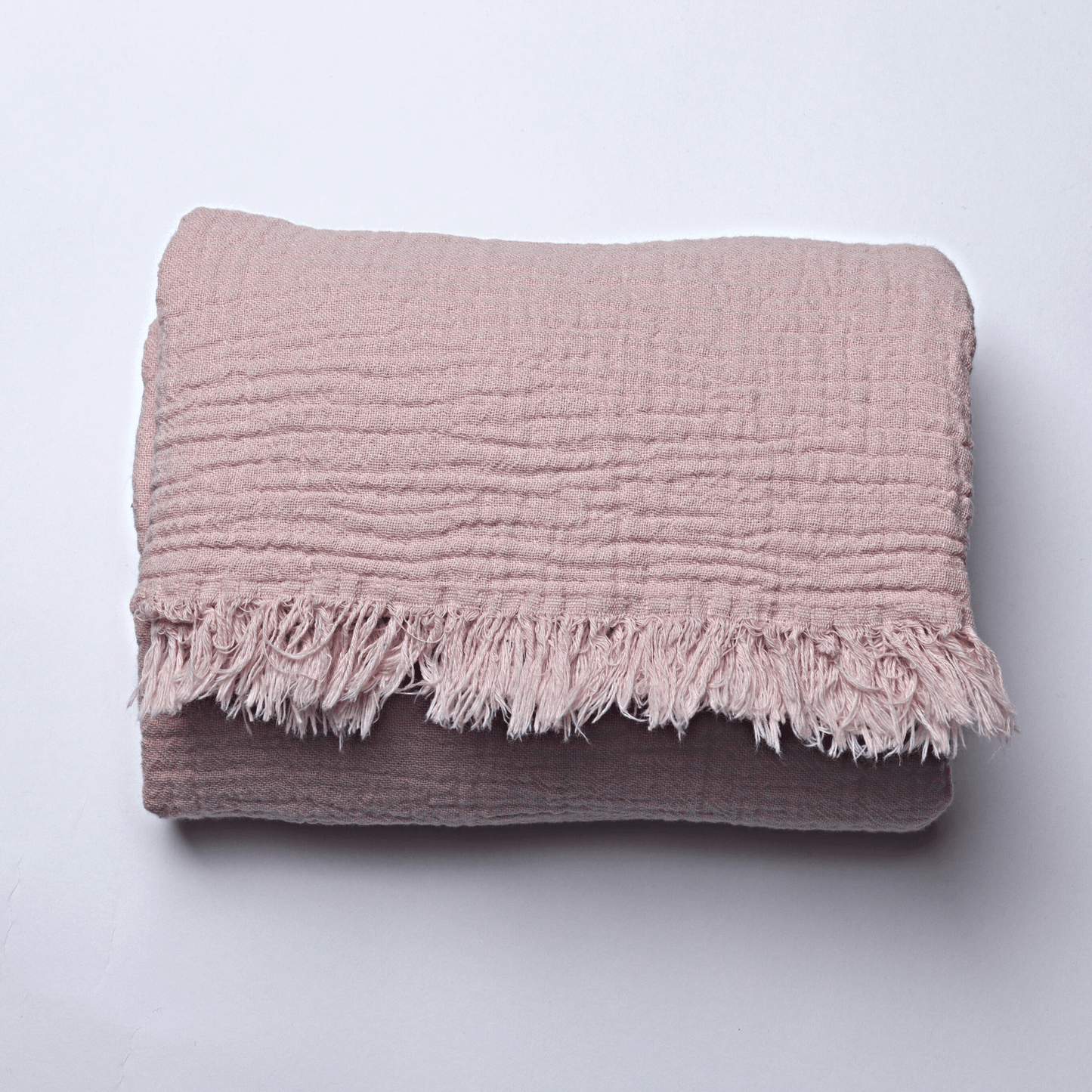 Light Pink Muslin Throw Blankets