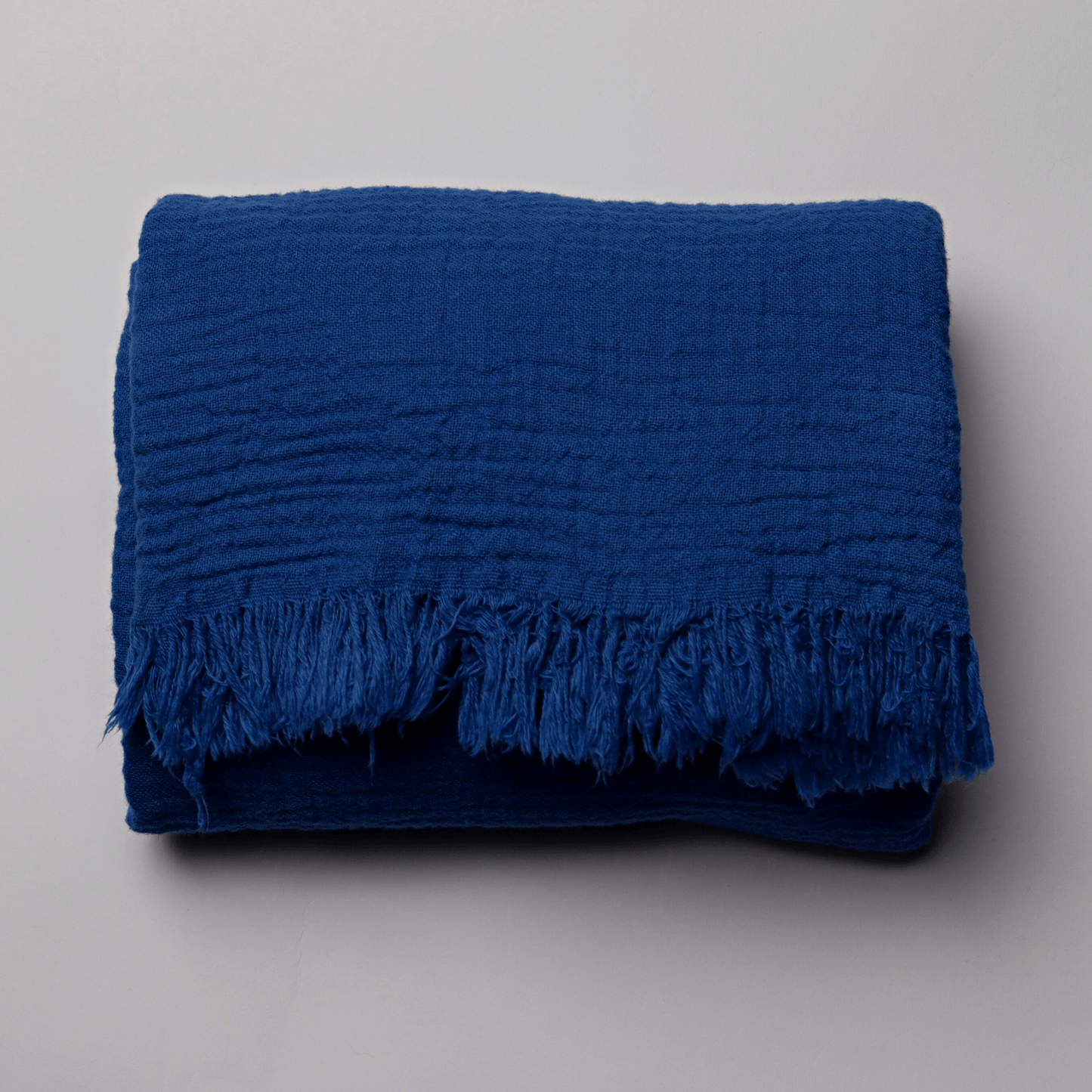 Navy Blue Muslin Throw Blankets