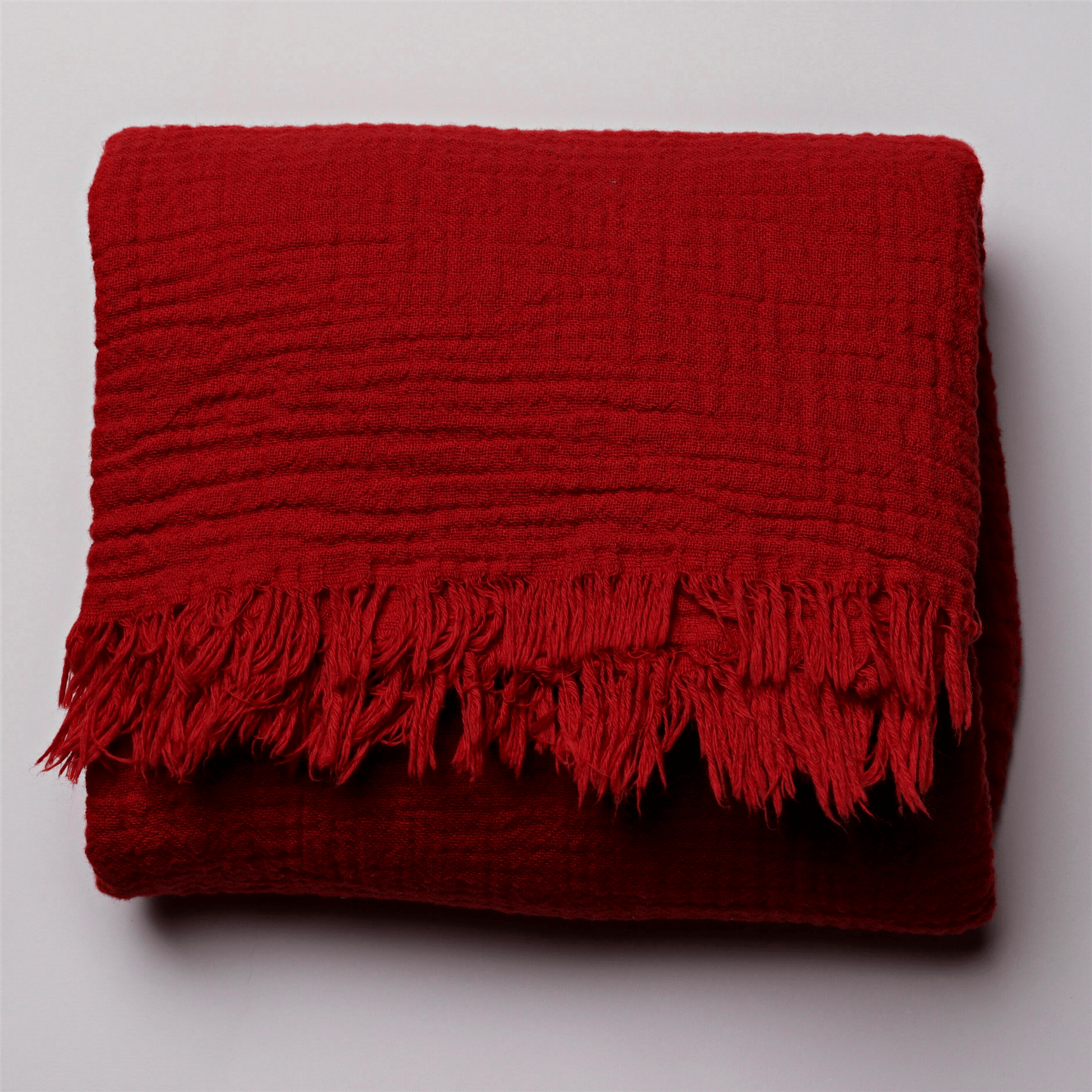 Red Muslin Throw Blankets