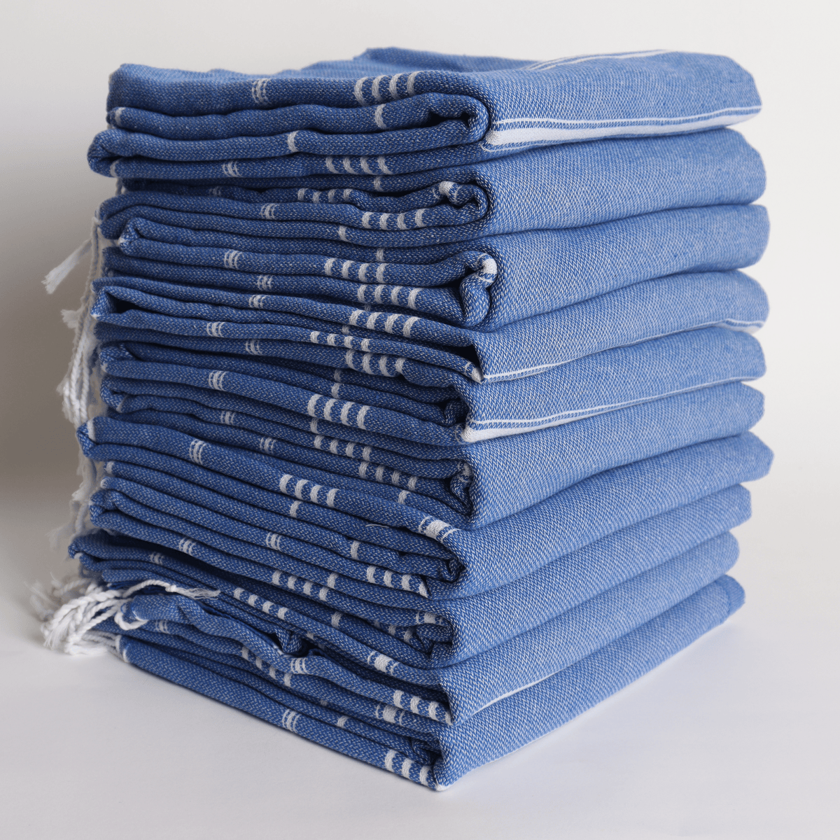 Peshtemal Turkish Cotton Beach Towel - 38" X 71" Navy Striped (Sultan Pestemal)