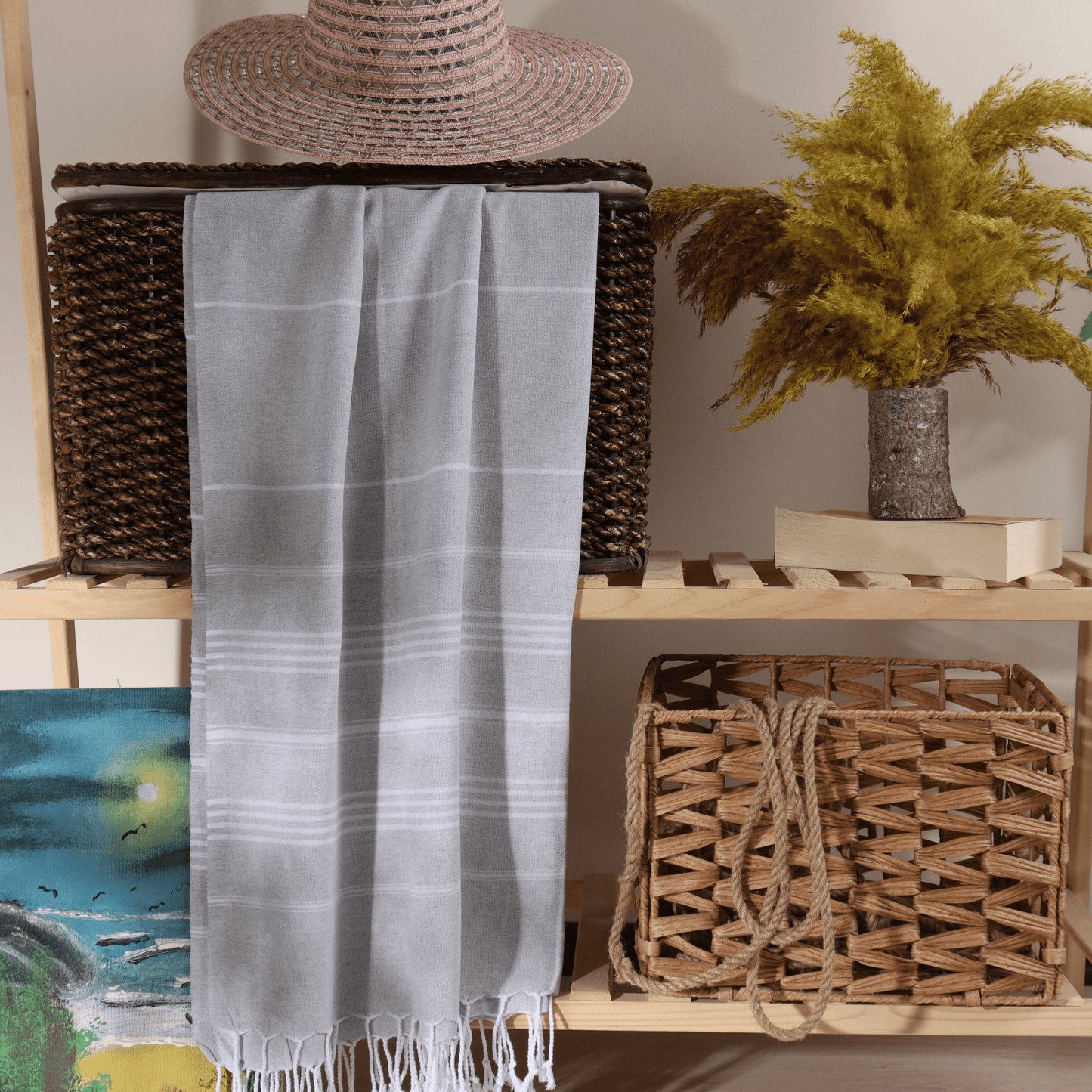 Light Gray Turkish Beach Towel Sultan